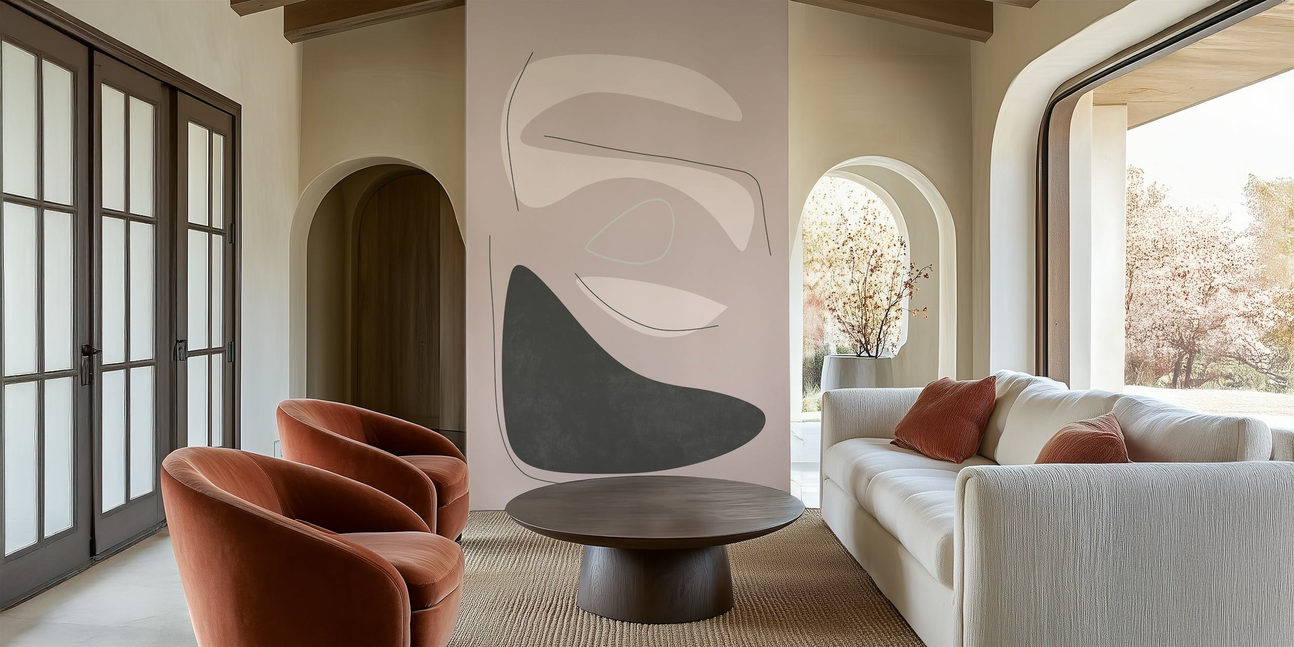 Design della carta da parati Organic Shapes 3 in una stanza