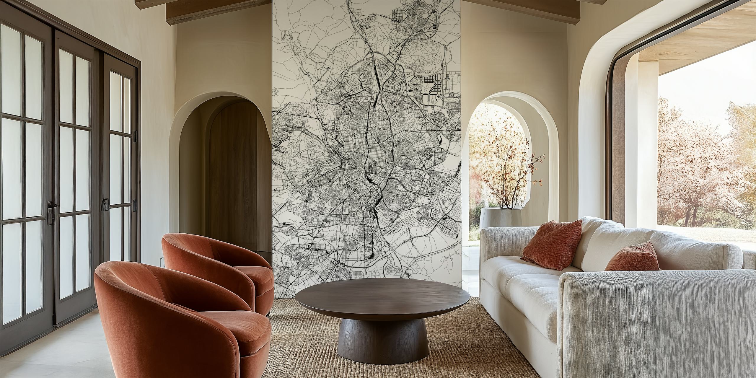 Madrid Map Portrait tapet i et rom