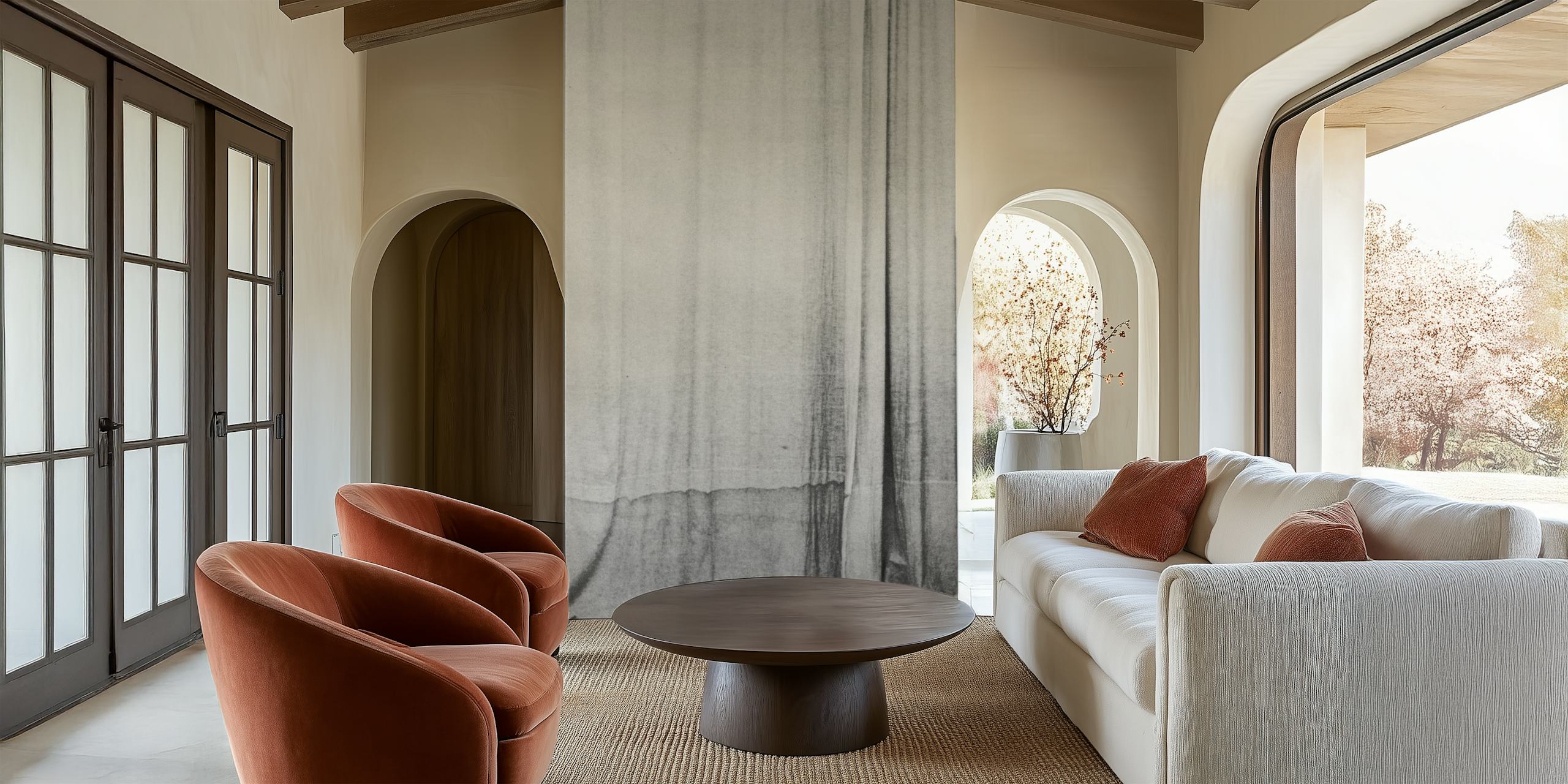 Papier peint élégant curtain exposé dans une pièce