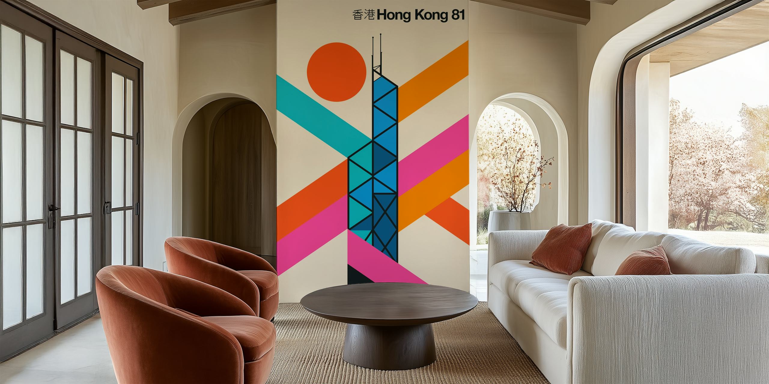 Hong Kong 81 tapet visad i ett rum