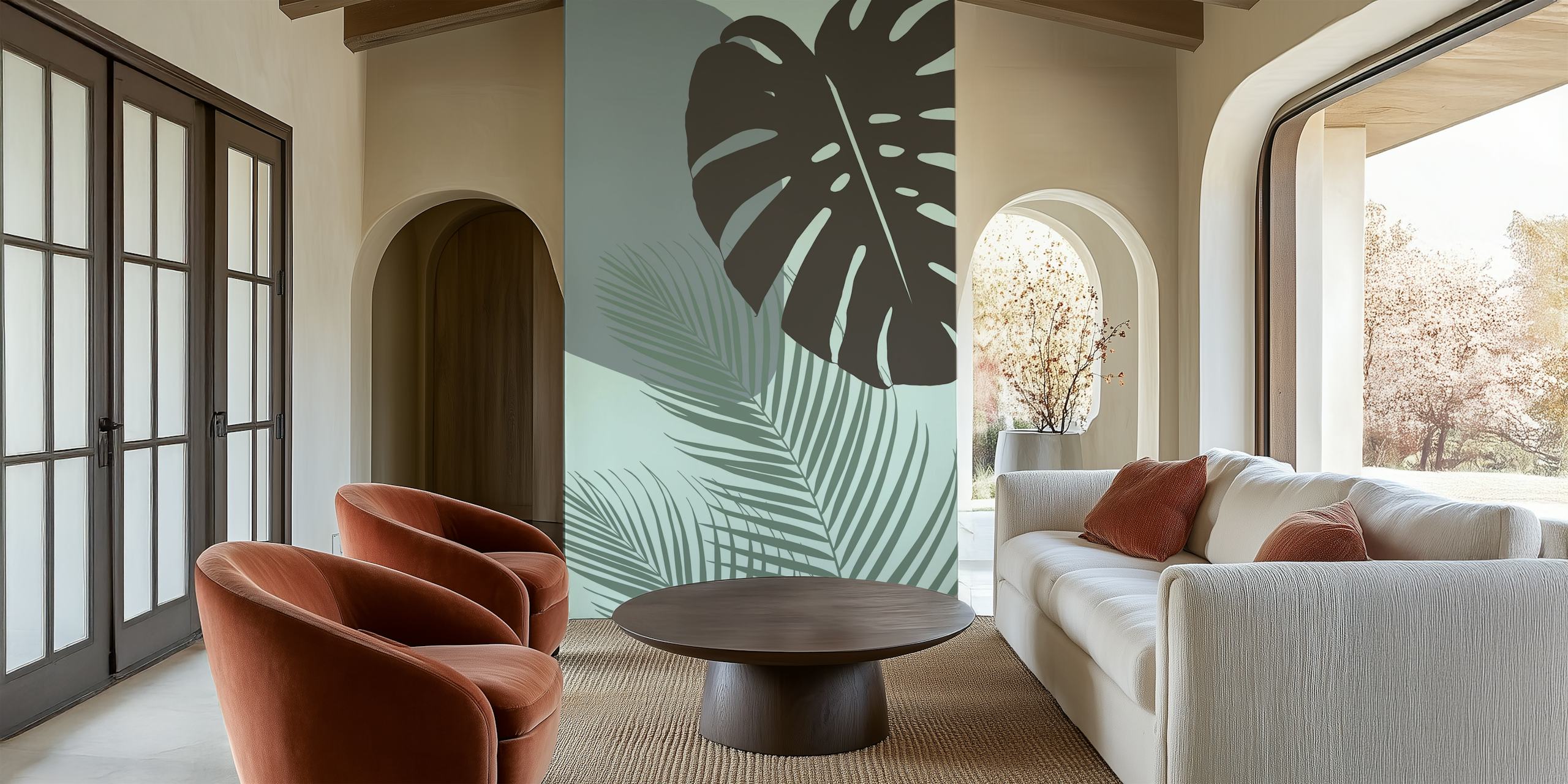 Papier peint Monstera Palm Finesse dans une pièce