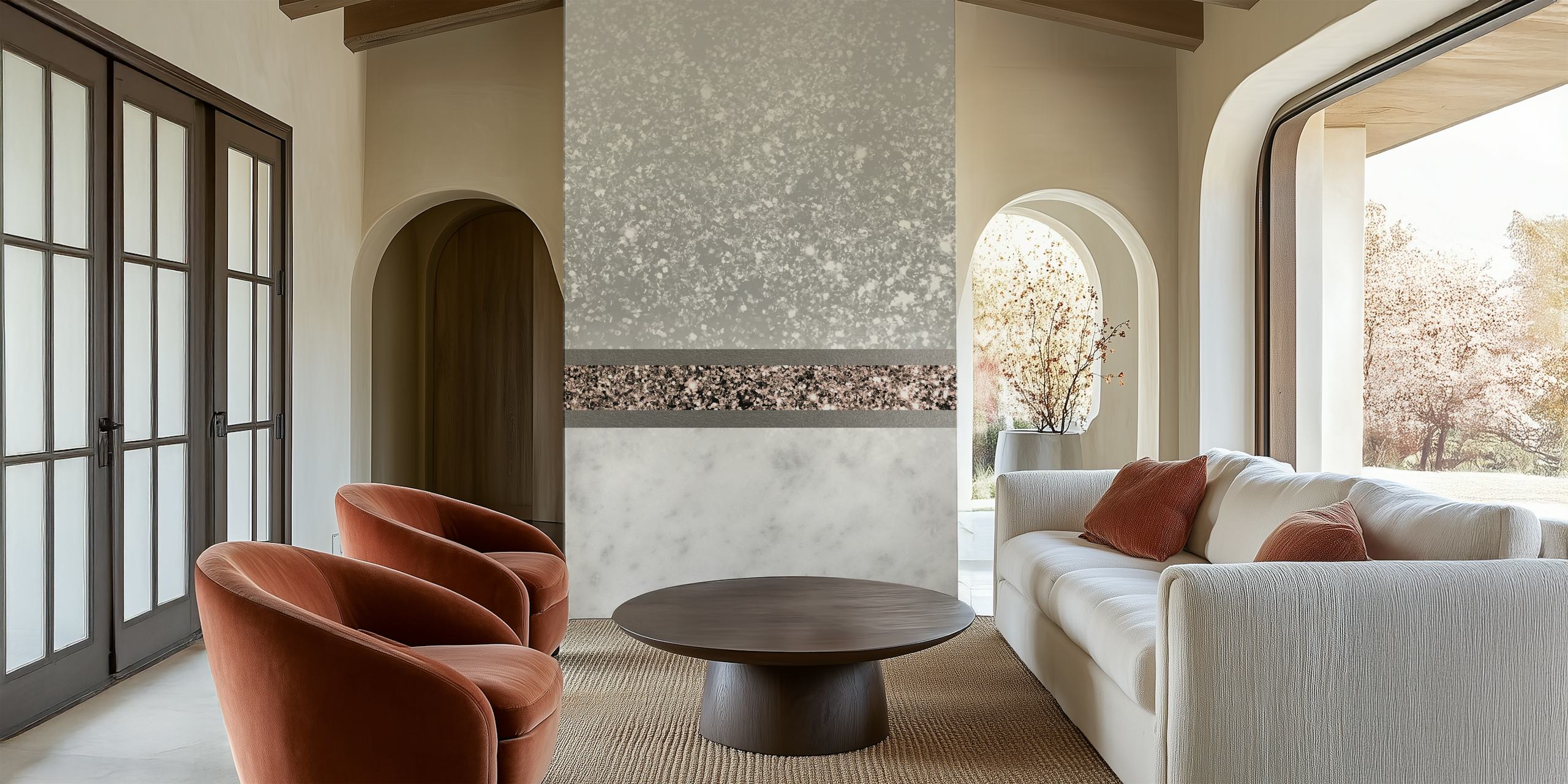 Marble Rose Gold Glitter wallpaper in a room