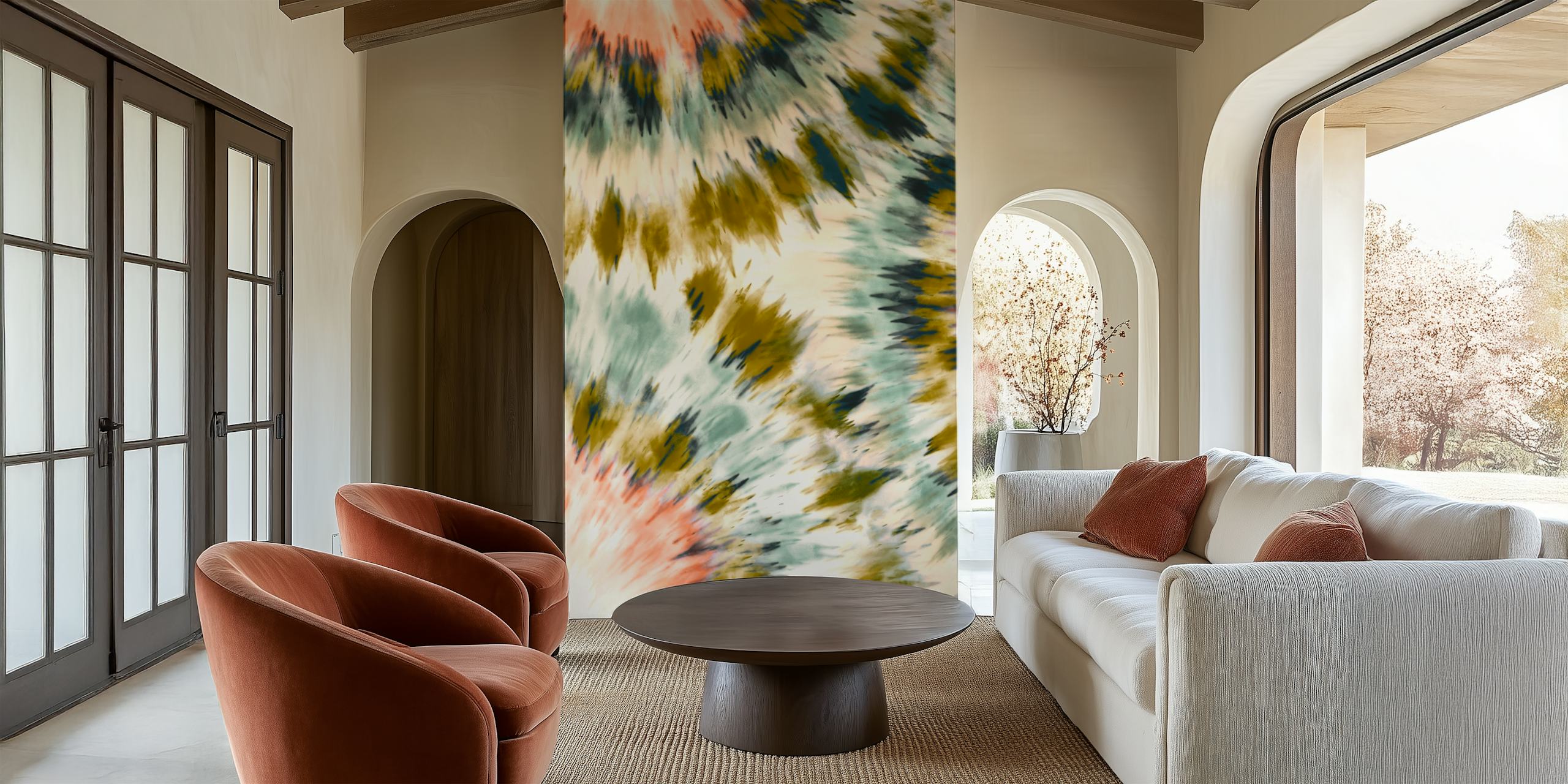 Boho Chic Burst wallpaper in a modern room