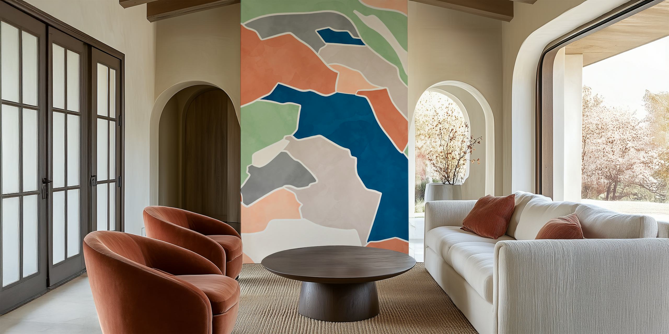 Papel de parede Contemporary Chroma Art em um quarto