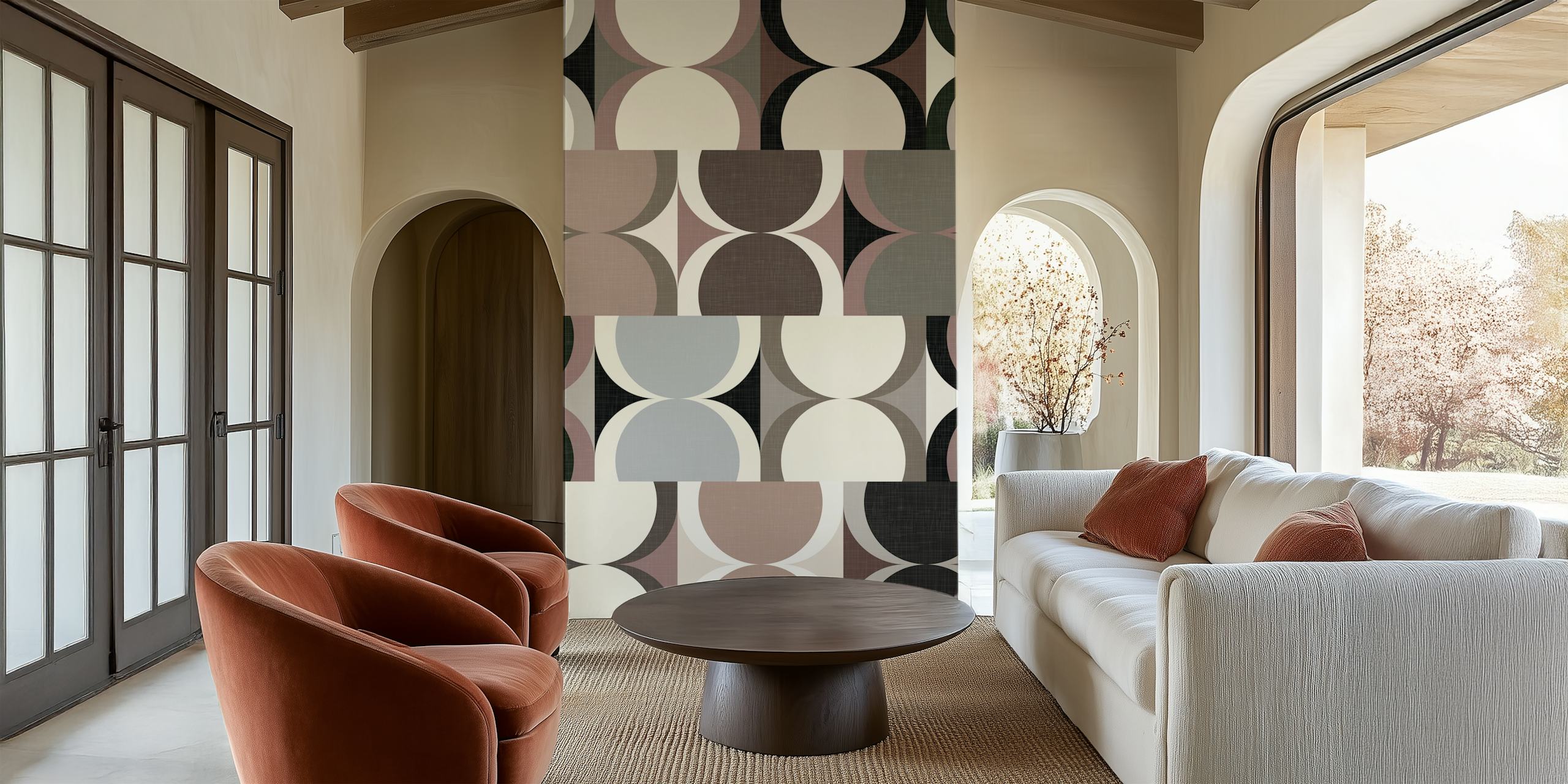 Abstract Hourglass Mid Century Decor wallpaper design