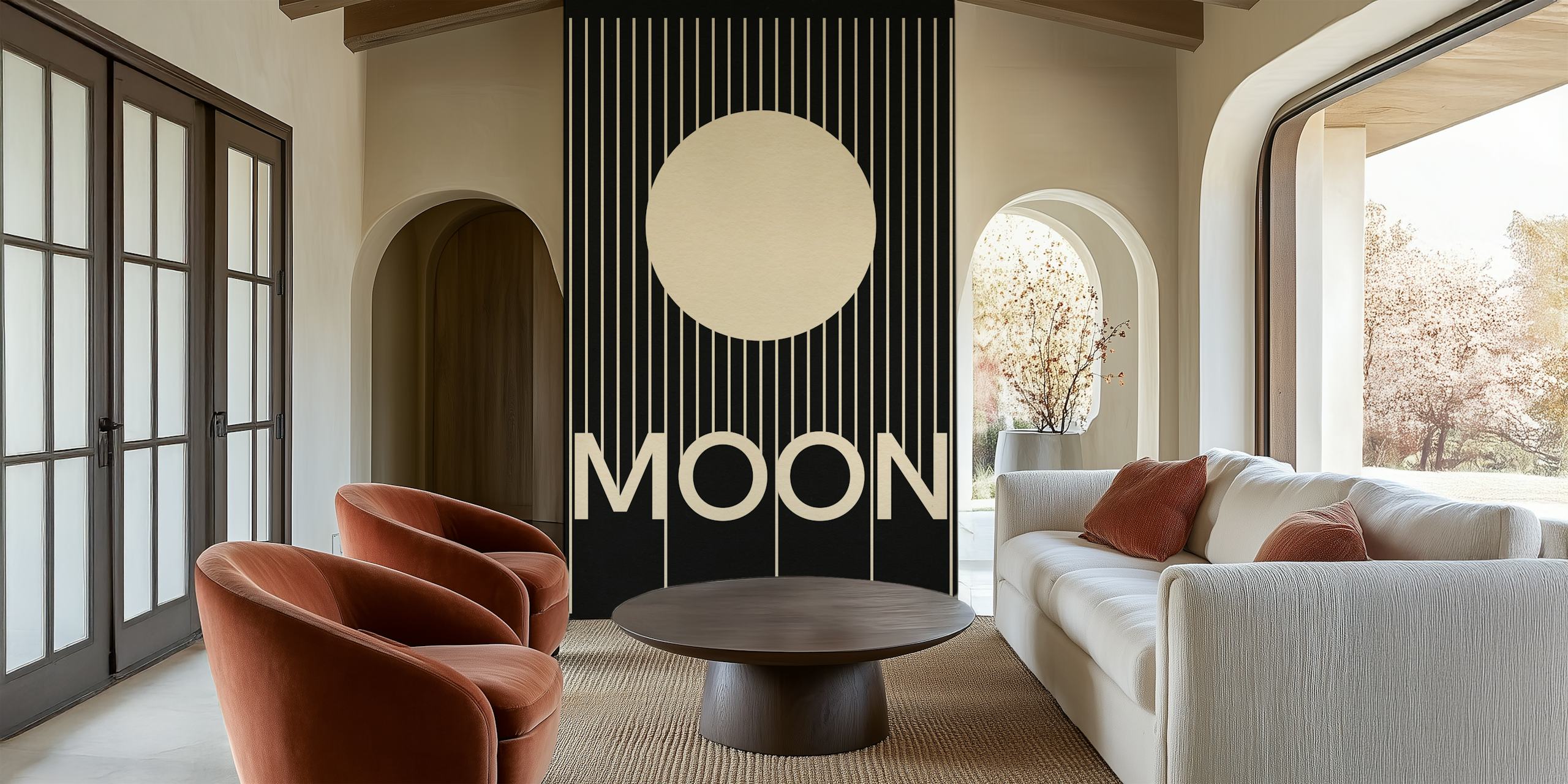 Papel de parede Moon Graphic Poster em um quarto
