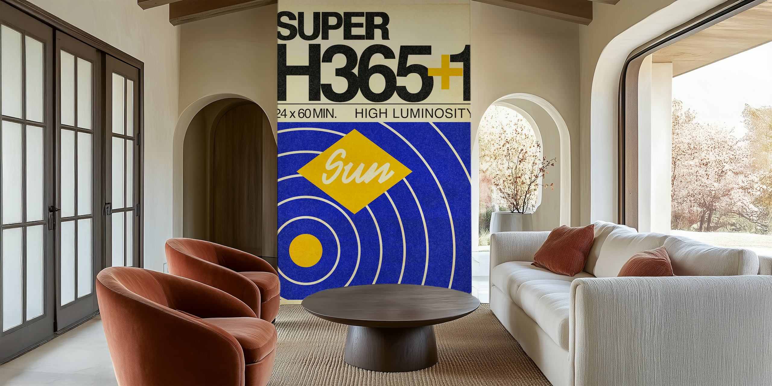 Diseño de papel tapiz Super Helios en una habitación