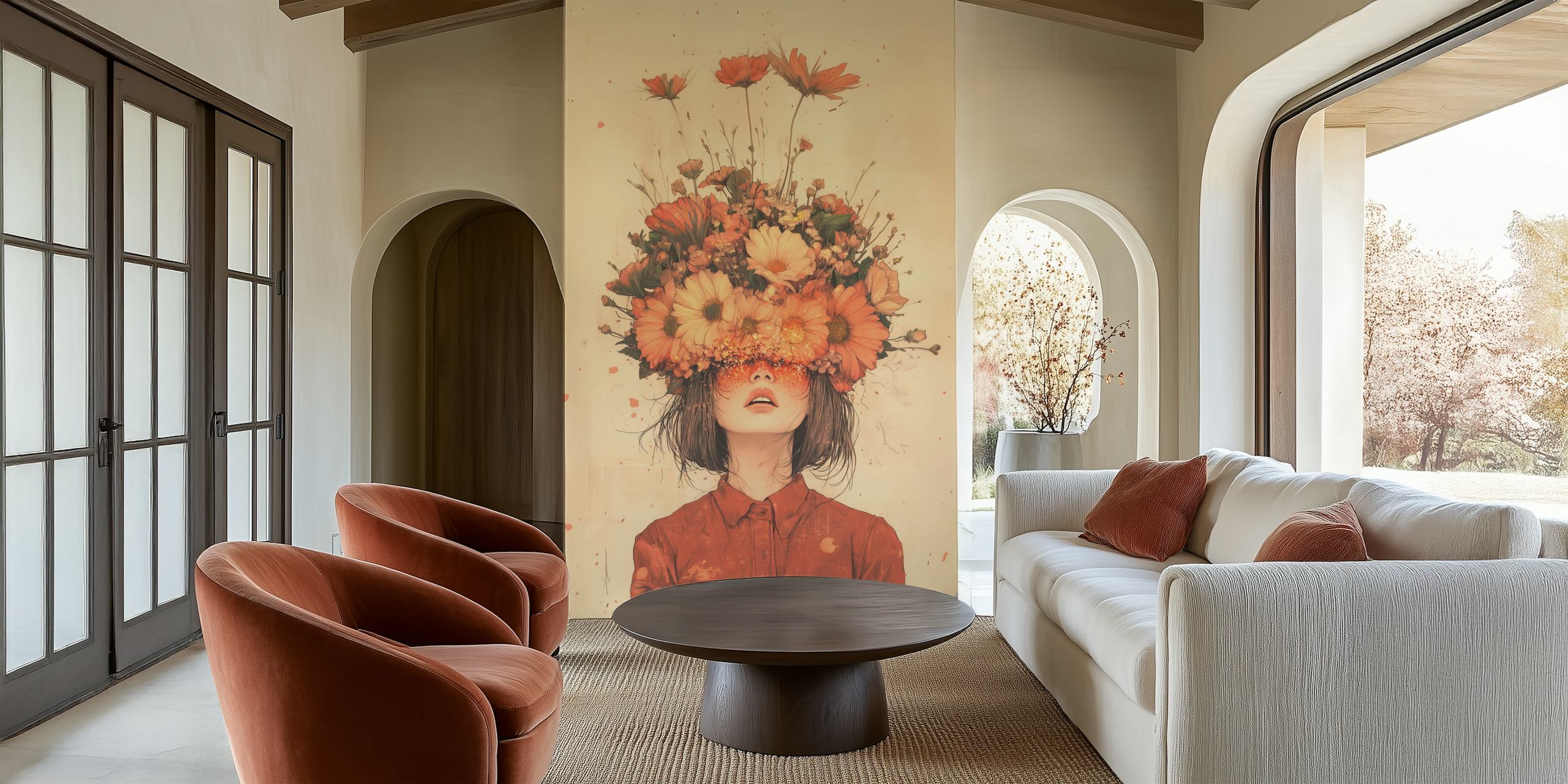 Petal Portrait wallpaper in a room