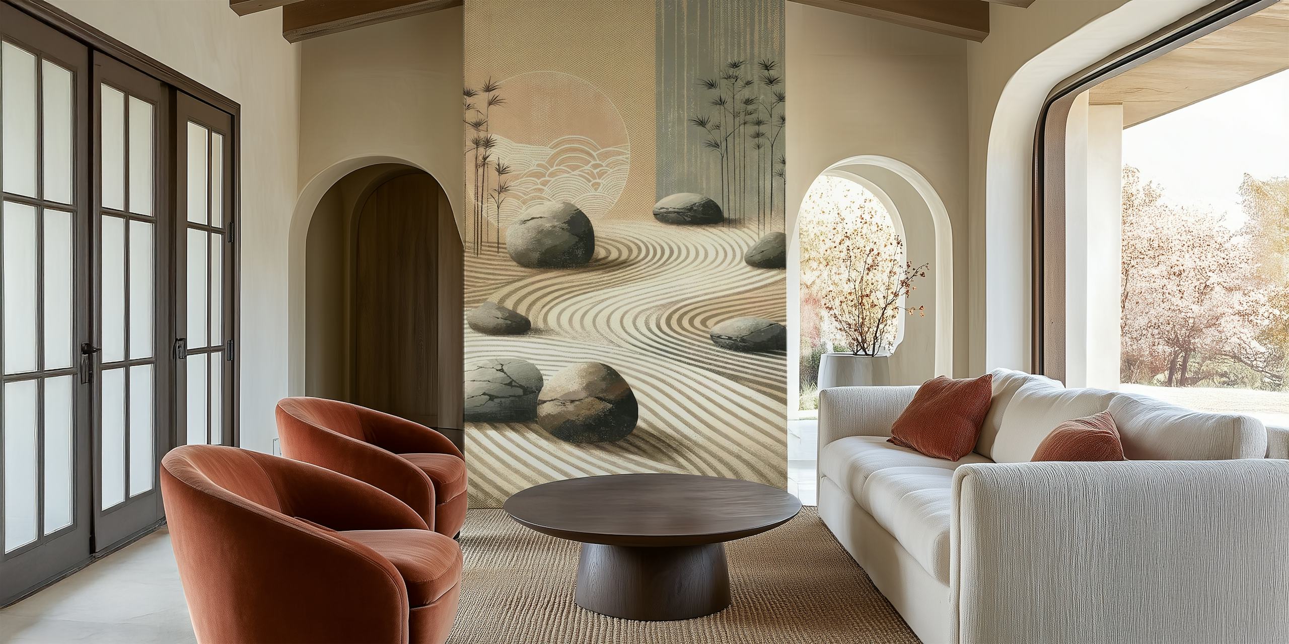 Zen Garden Tranquility behang in een kamer setting