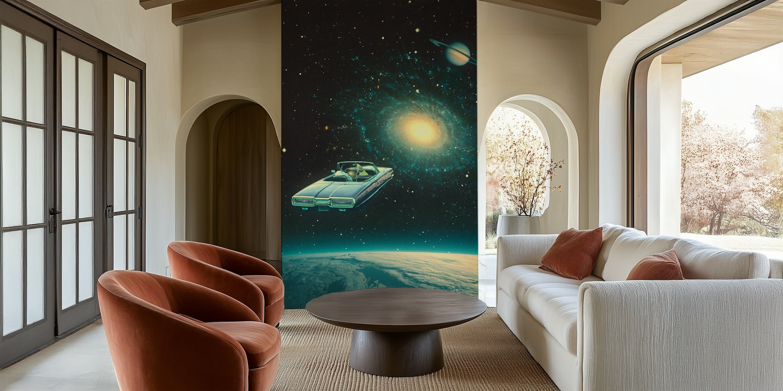 Driving Through the Cosmos tapet i ett rum