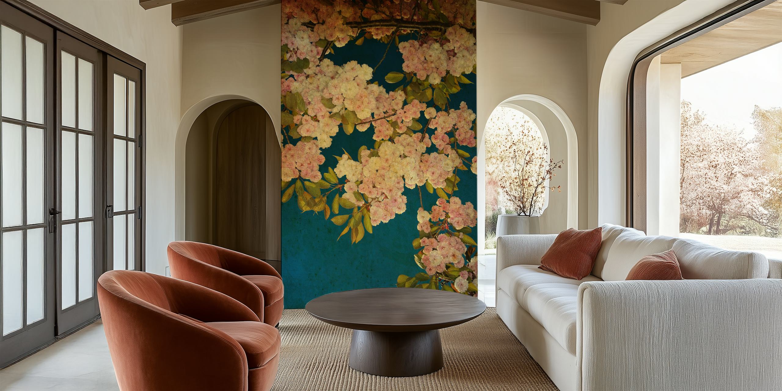 Blossoming Cherry Serenity wallpaper in a room