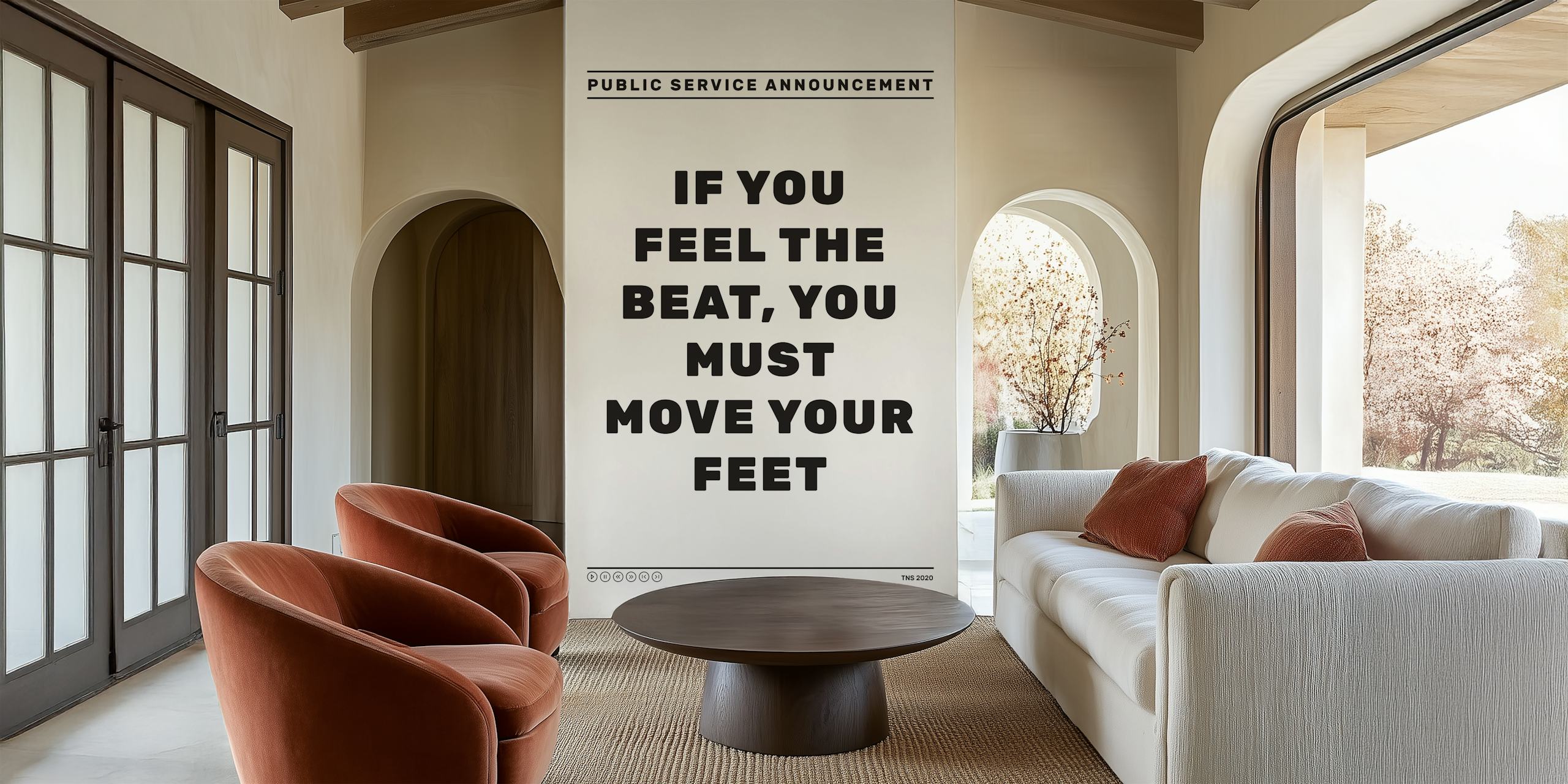 Ταπετσαρία Feel The Beat σε ένα κομψό δωμάτιο