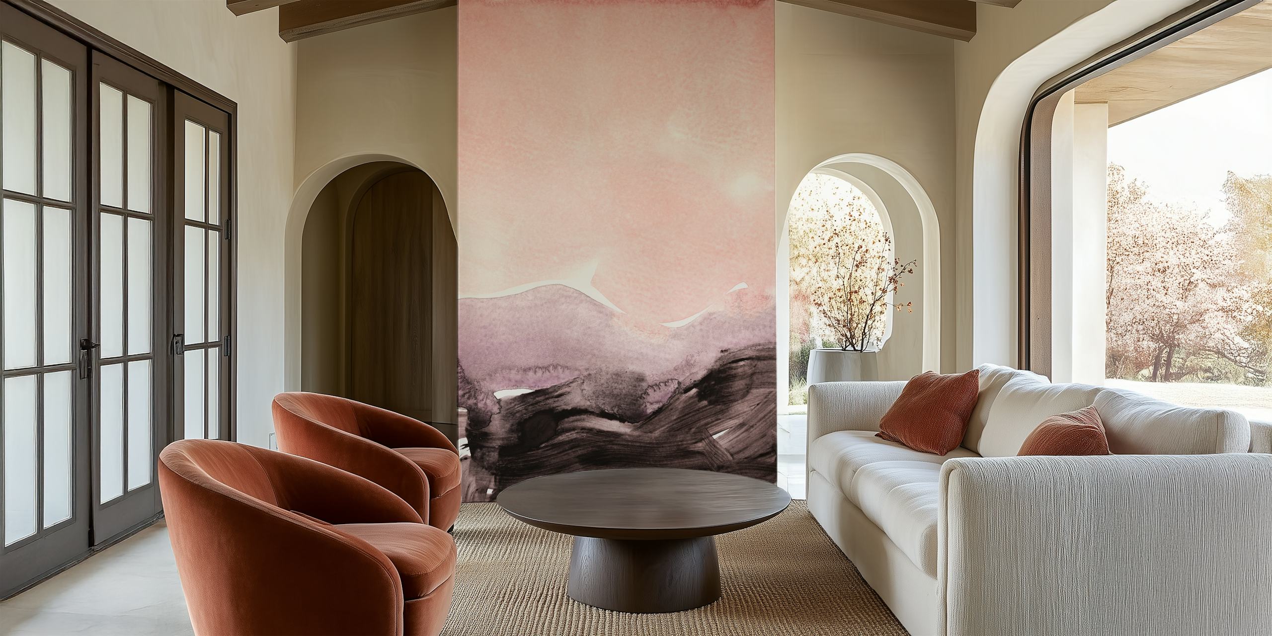 Abstraktes mauve und graues Wallpaper-Design