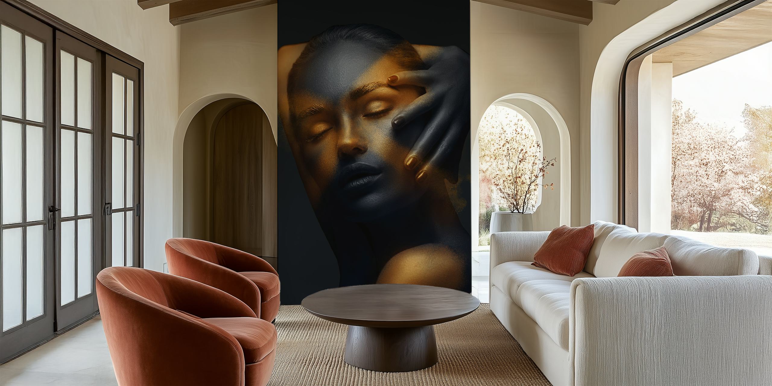 Gold Girl 2 wallpaper in a modern room