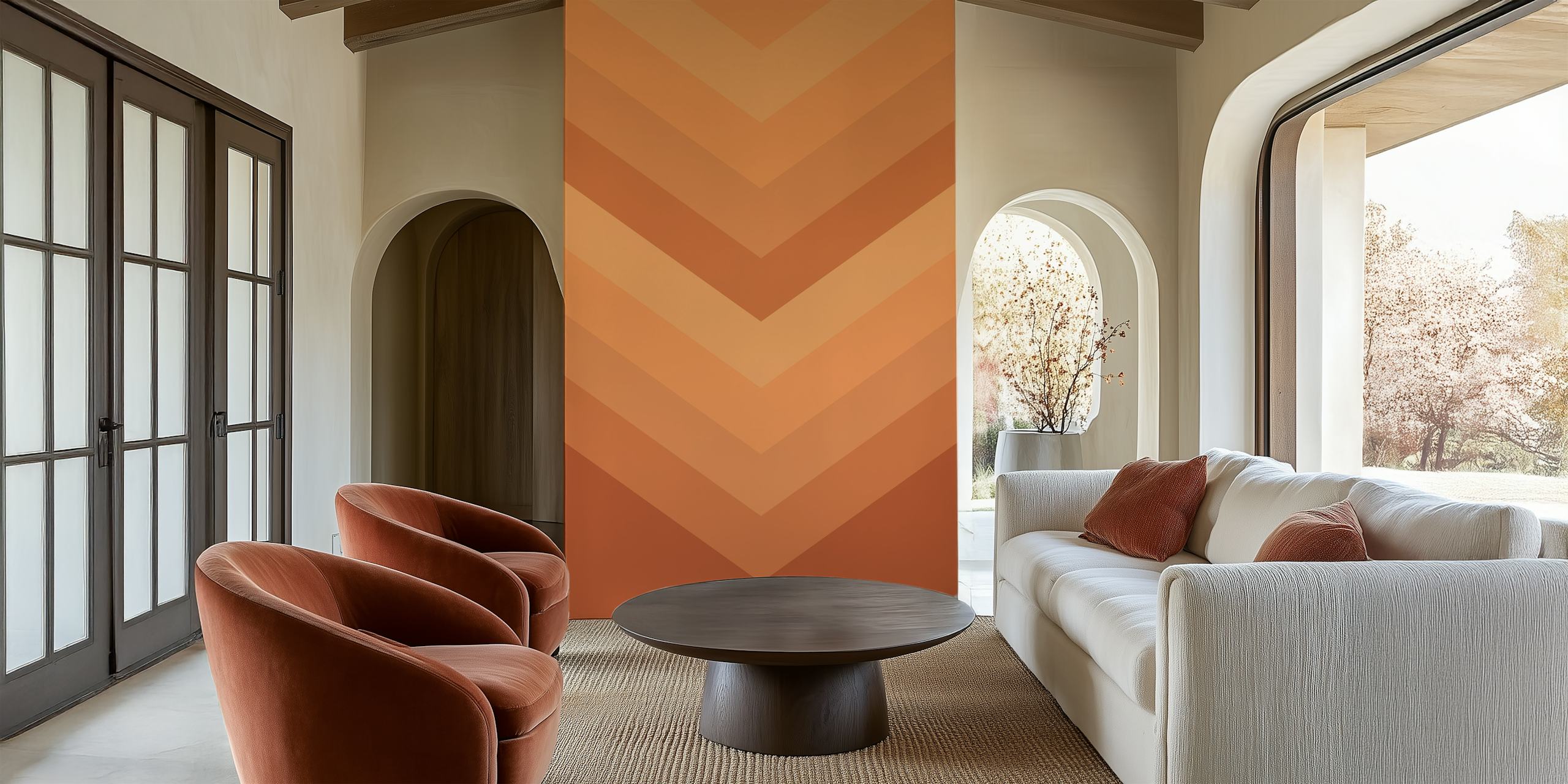 Retro Summer Chevron 6 wallpaper in a room