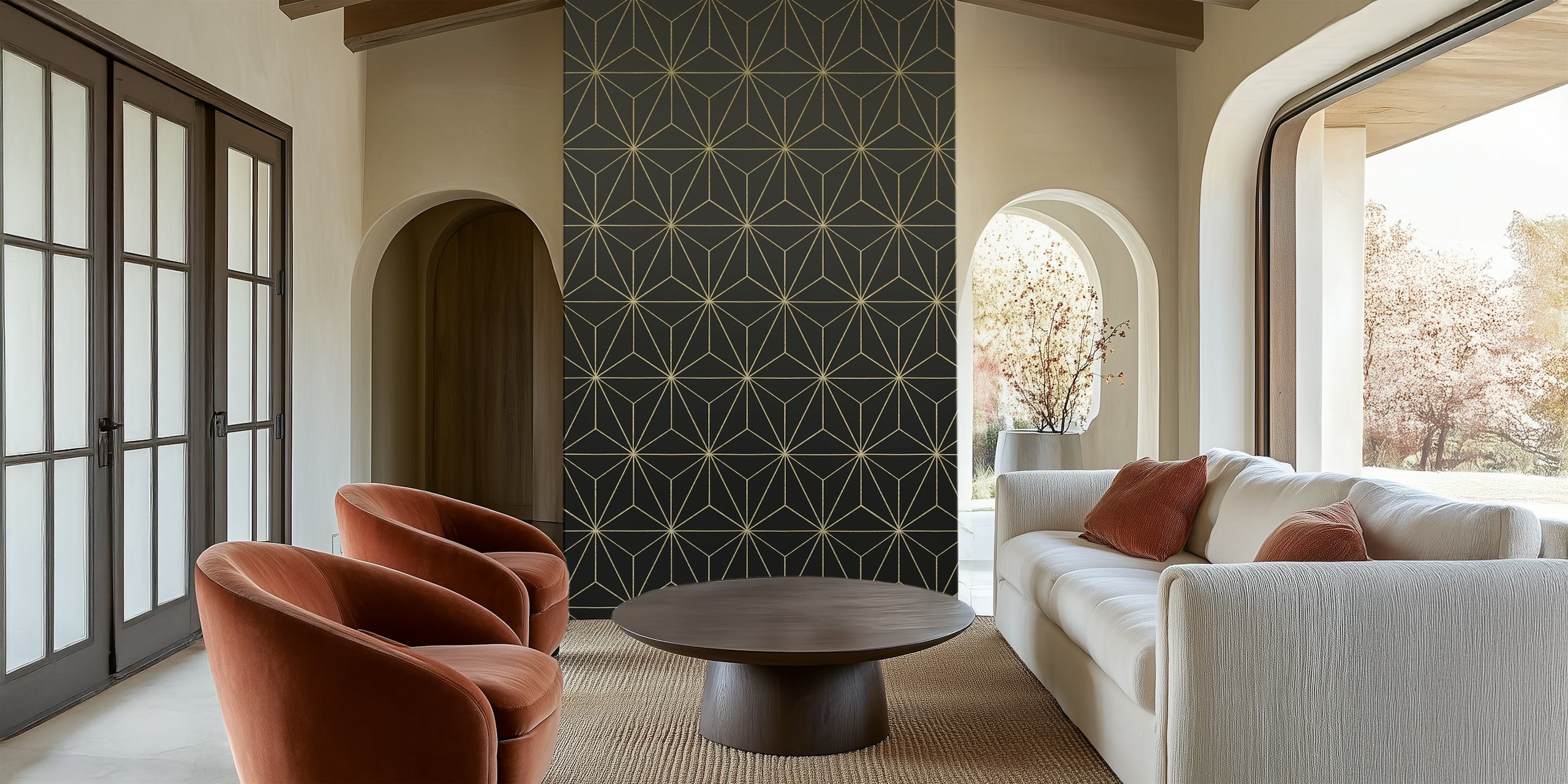 Geometric Glamor 5 wallpaper in a stylish room