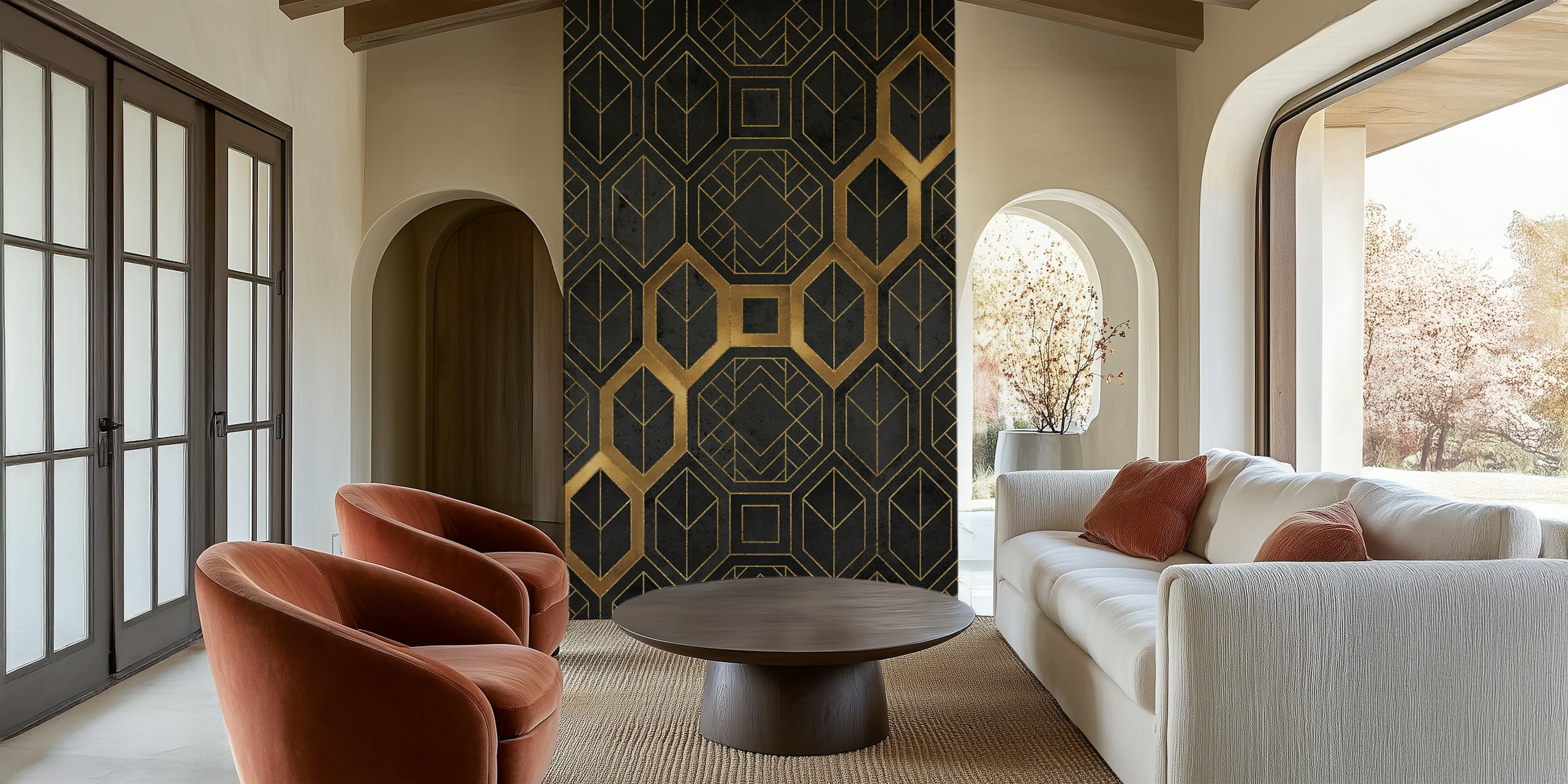 Art Deco Coffee Time -tapetti huoneessa