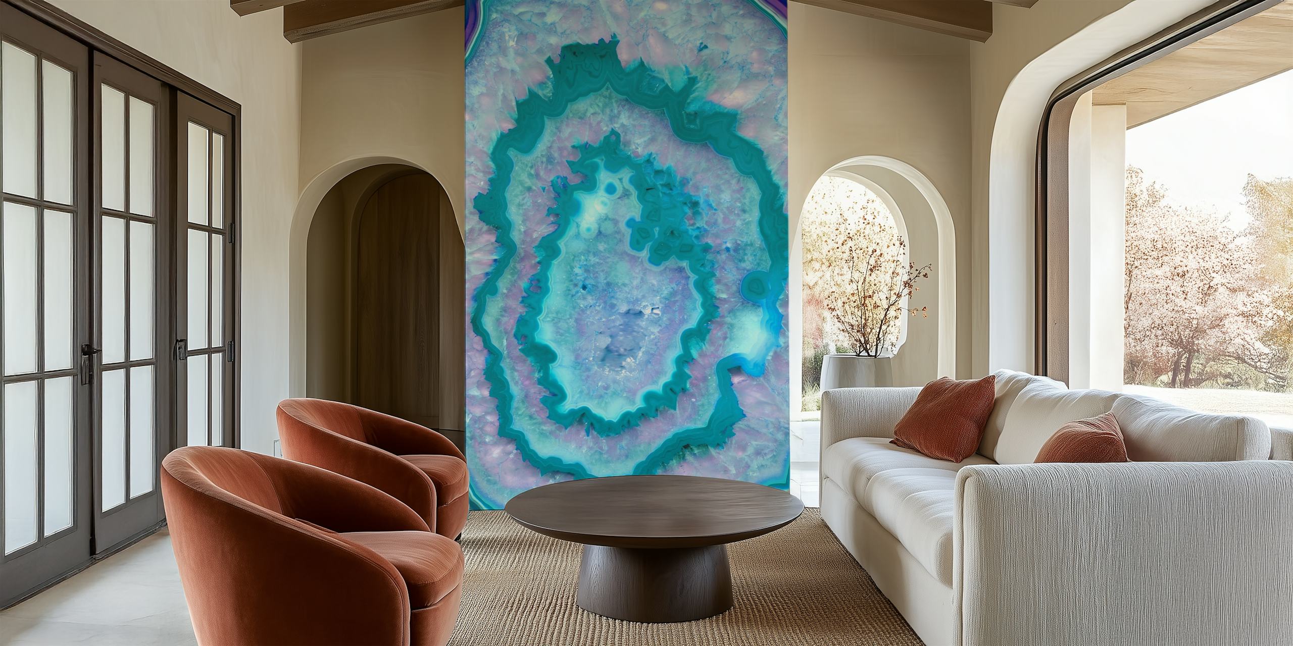 Blue and purple agate pattern wallpaper