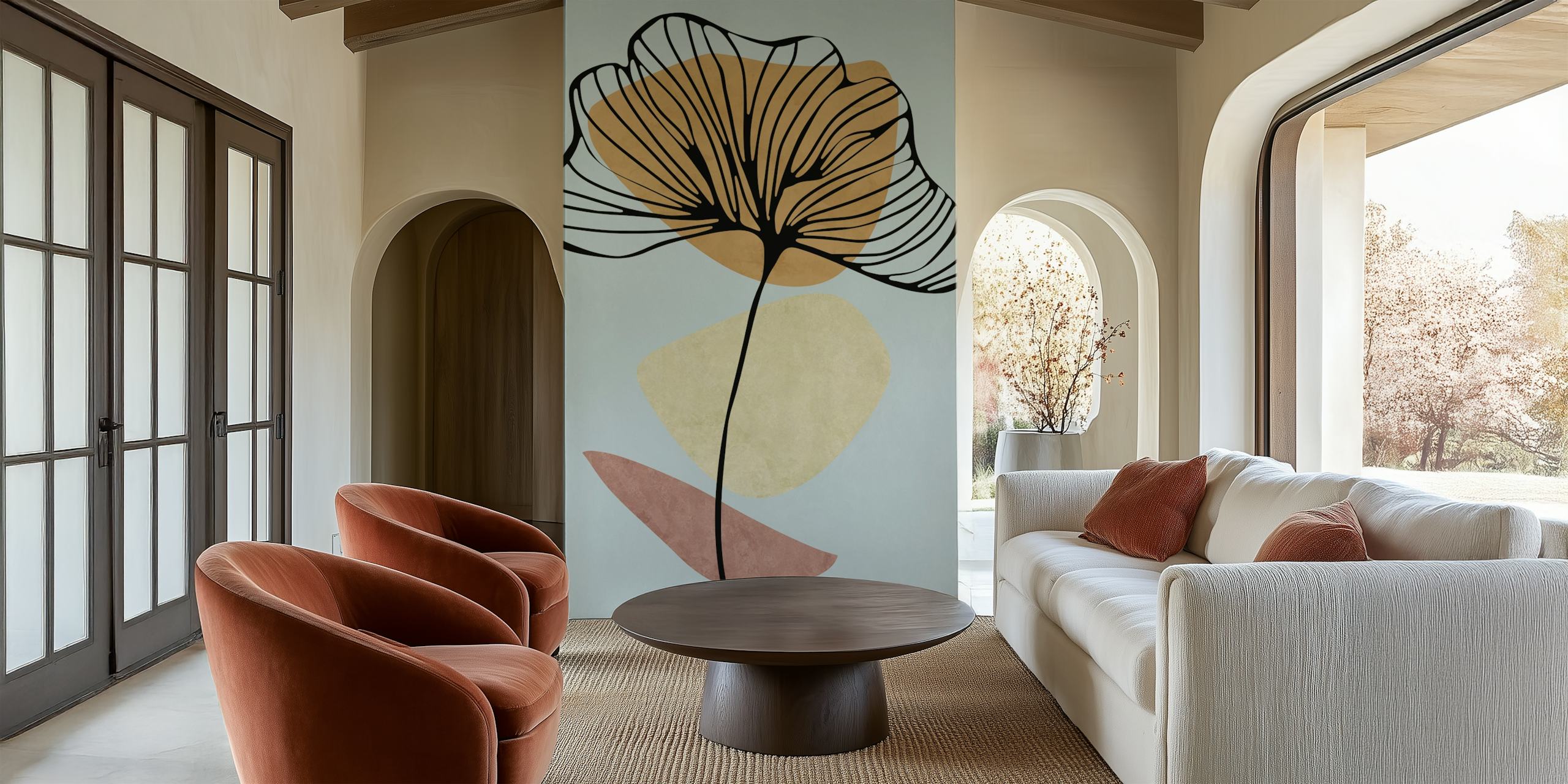 Dizajn zidne tapete Minimalist Garden u sobi