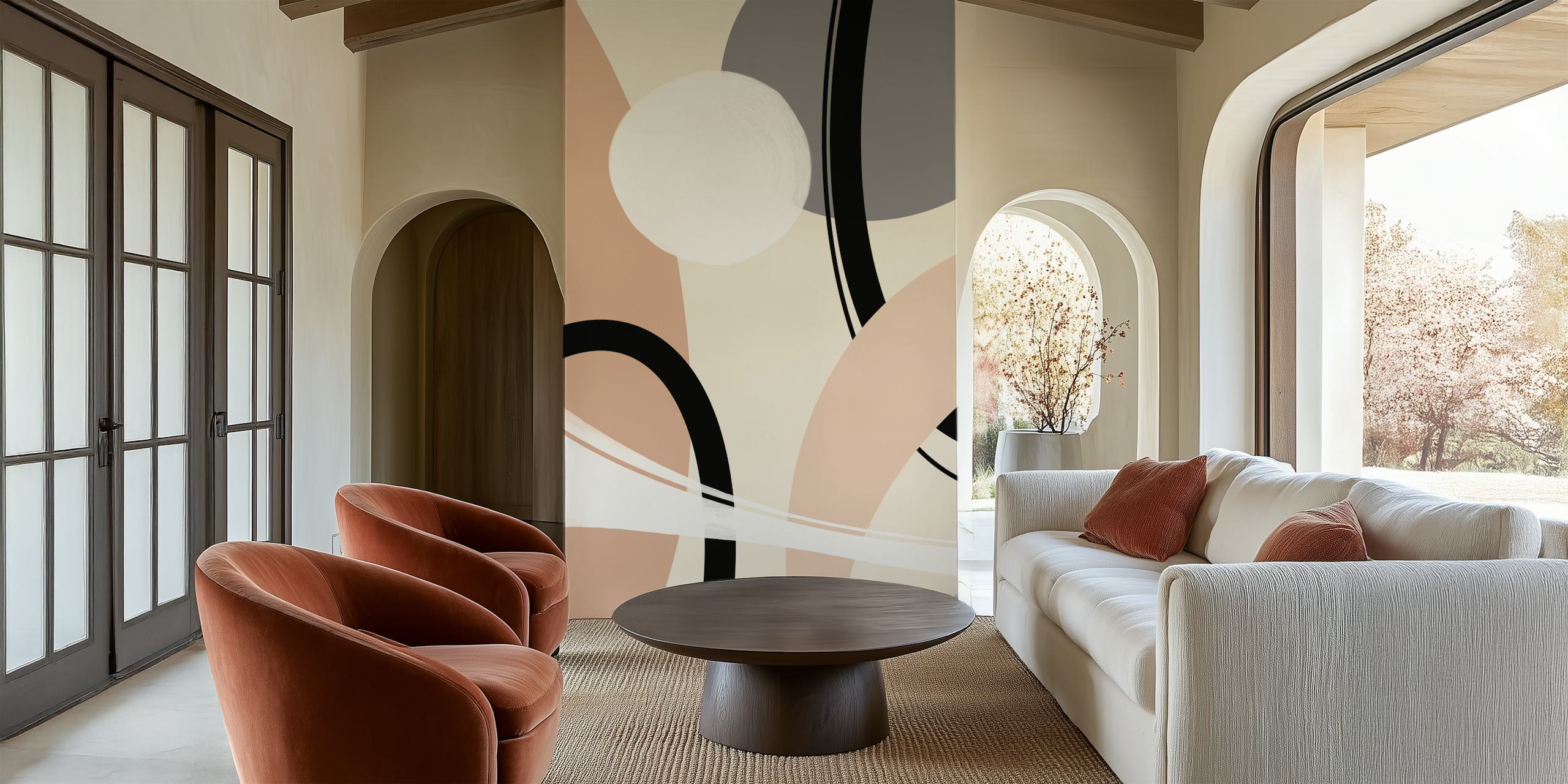Boho Style no 5 - Bridges wallpaper in a room