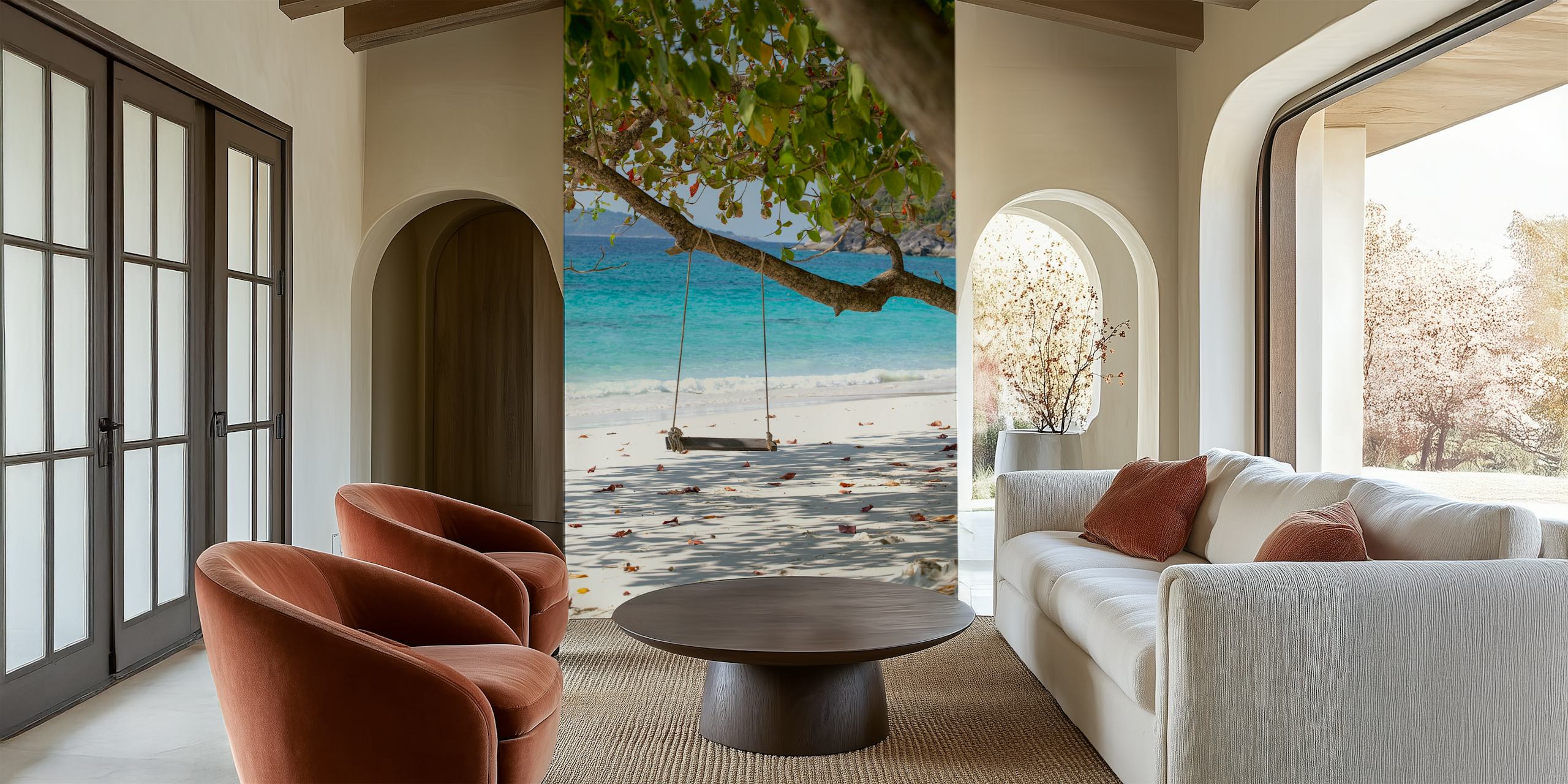 Swing in paradise wallpaper design