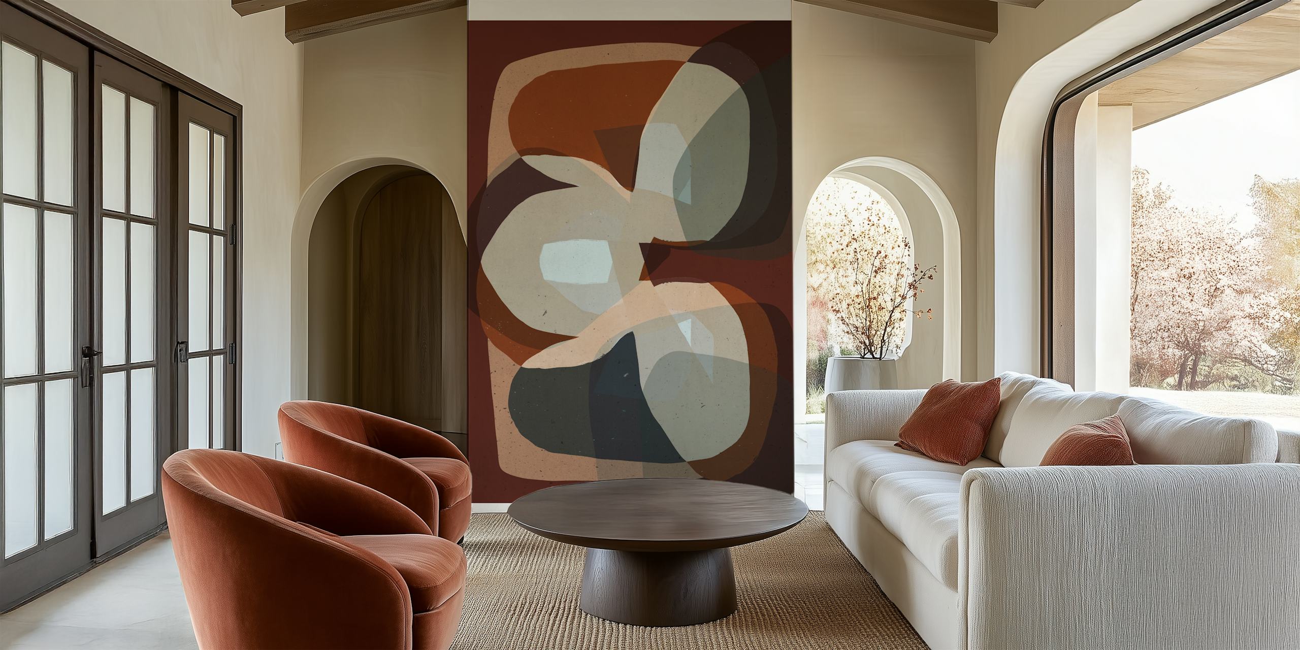Trio wallpaper in a modern room setting