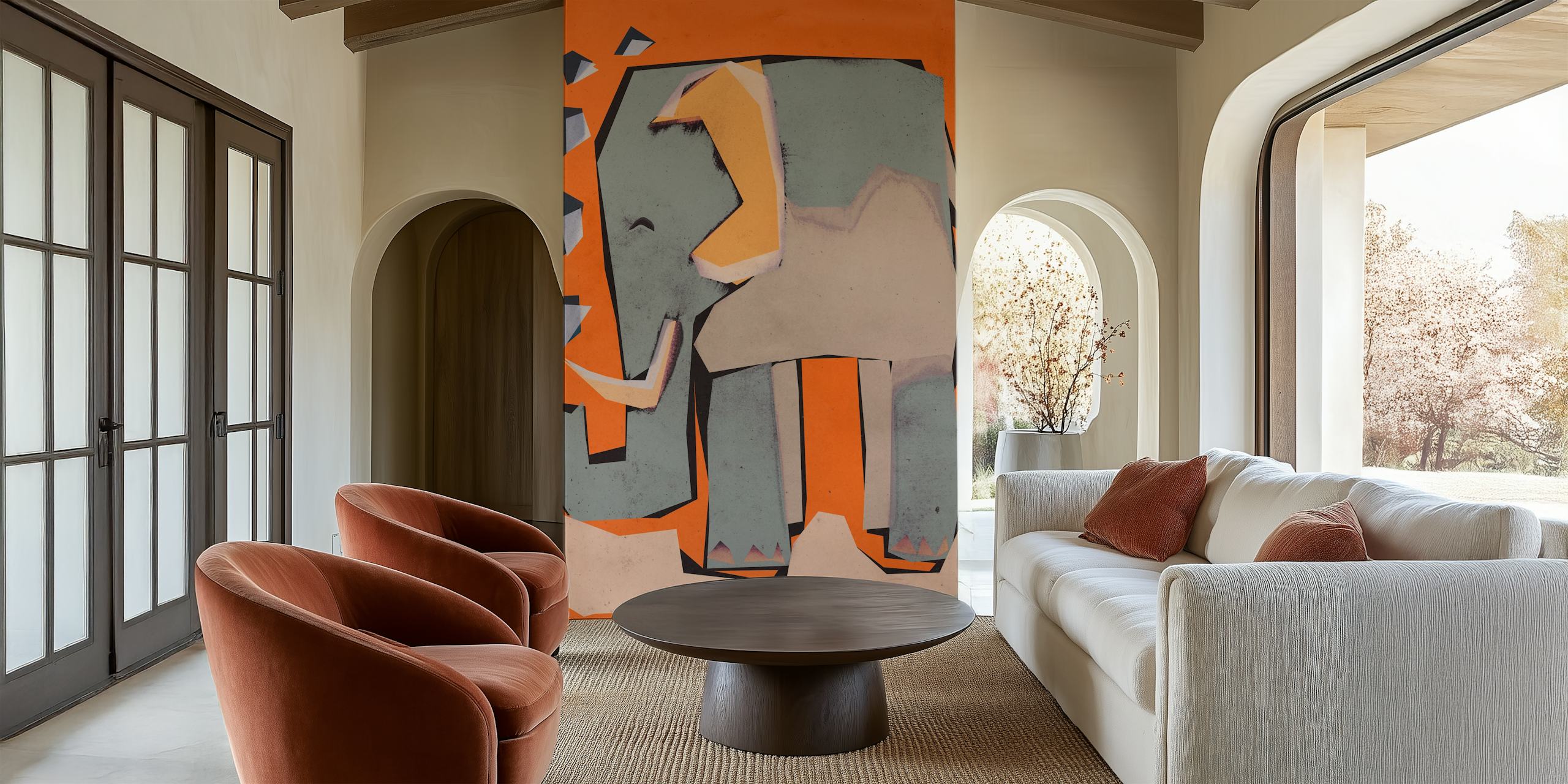 Design tapety Happy Elephant w pokoju