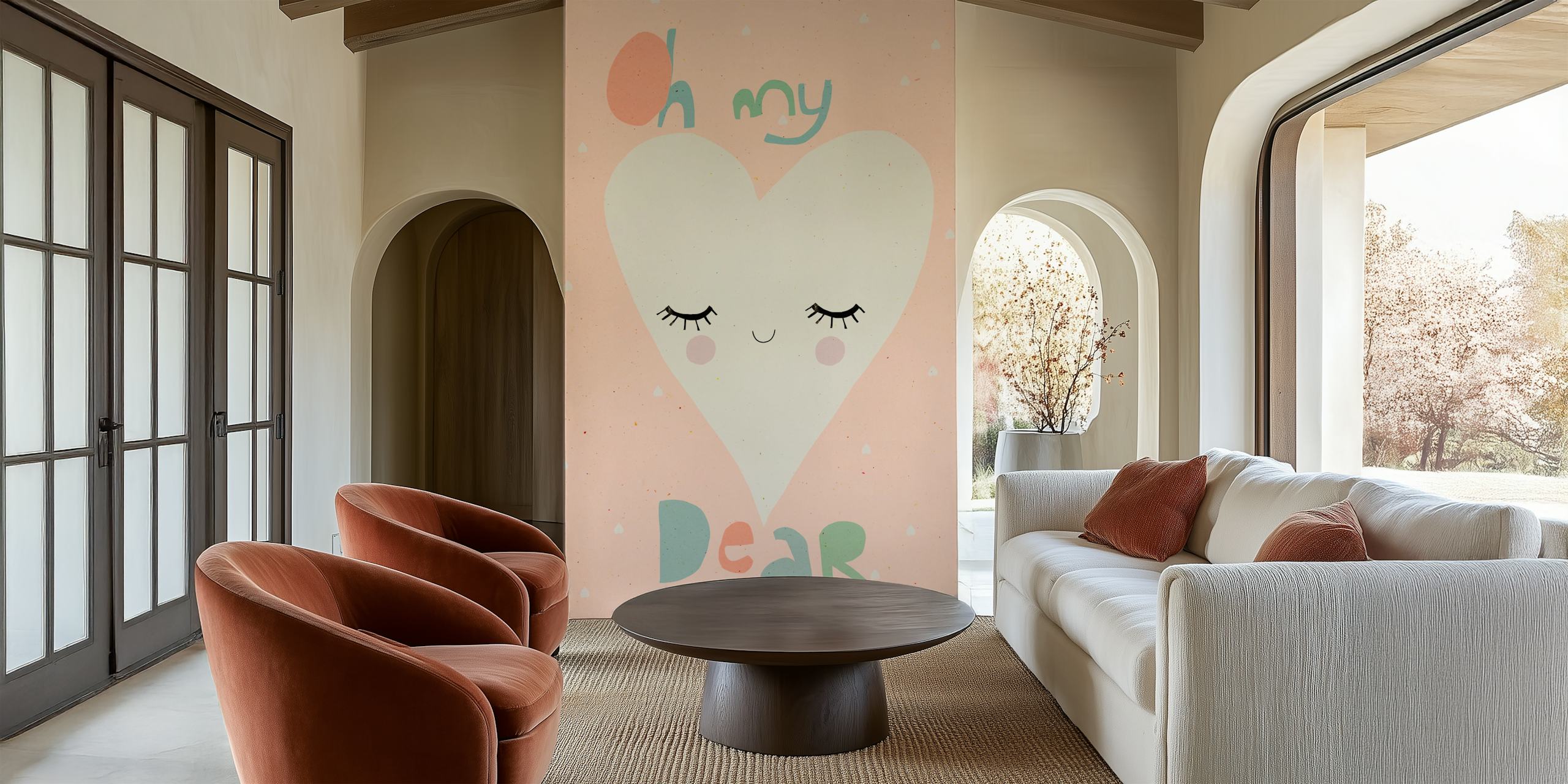 Oh My Dear design de papel de parede em um quarto