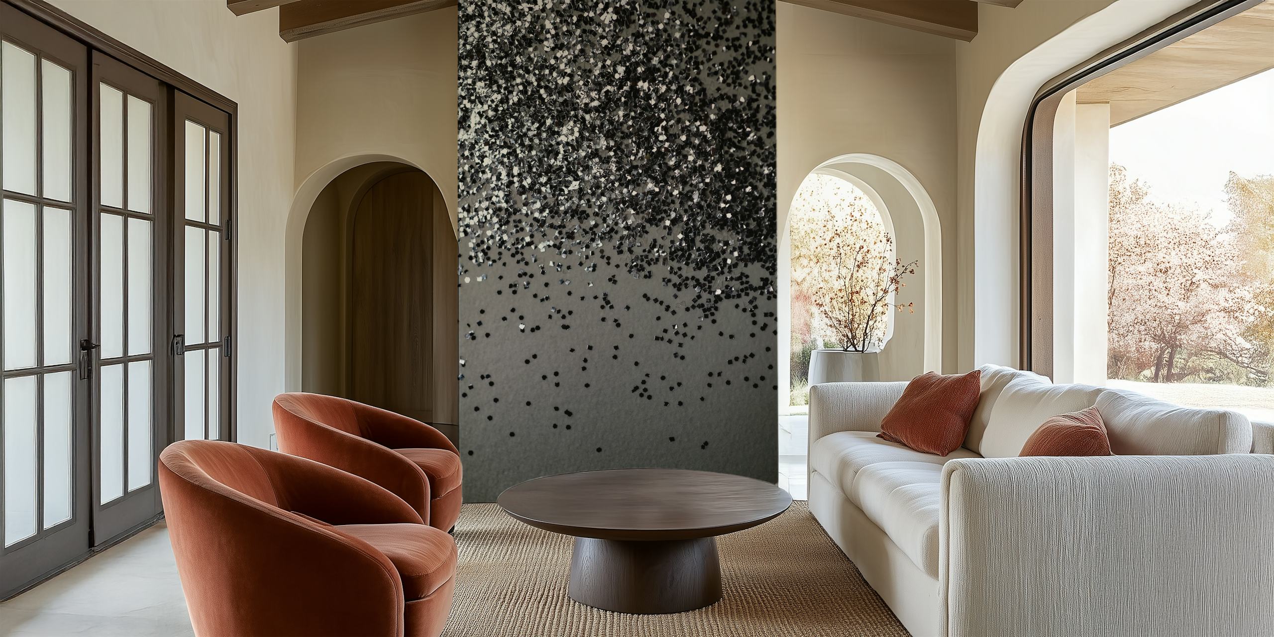 Silver Gray Glitter tapet i et rom