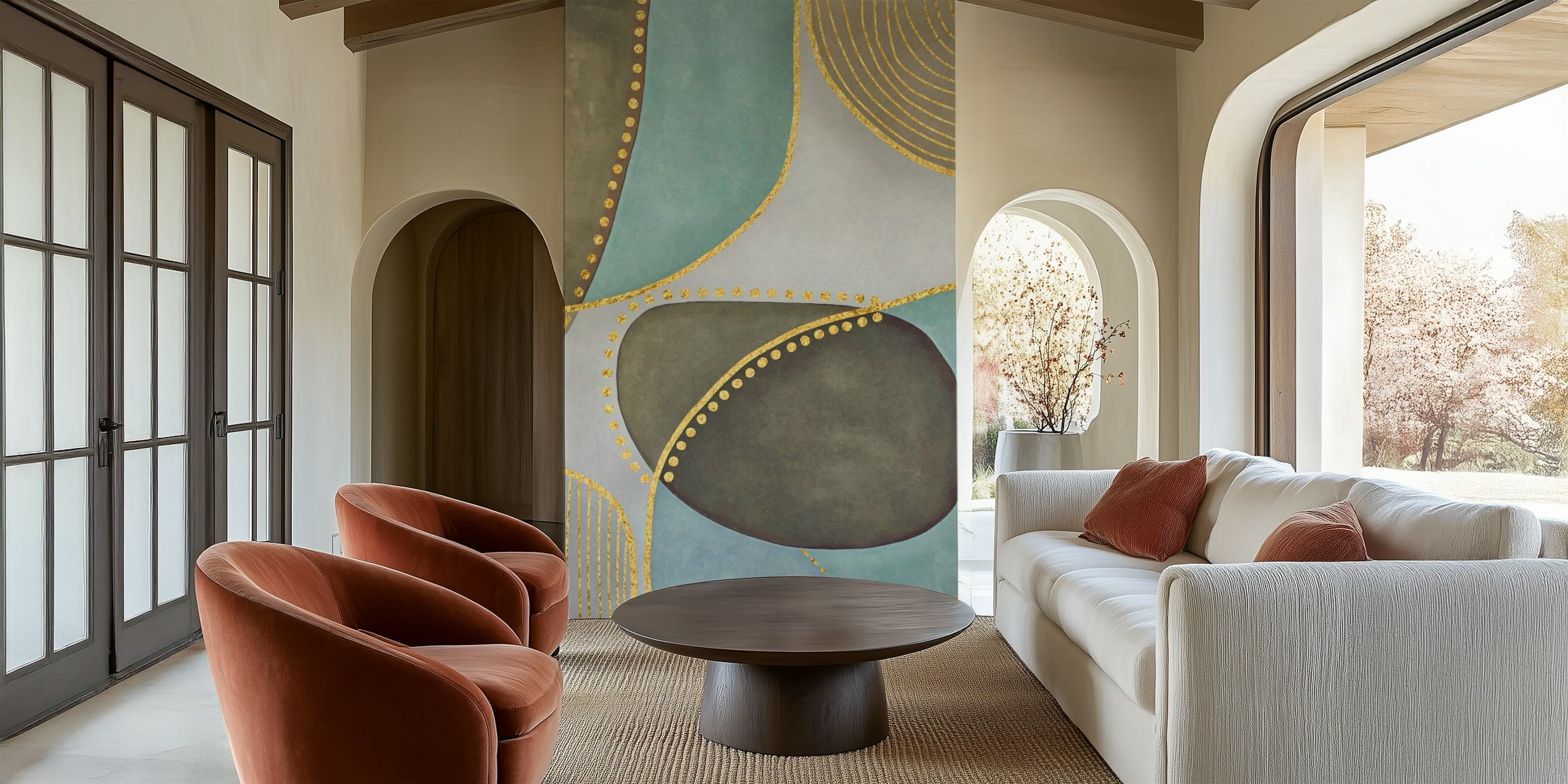 Design della carta da parati Mid Century in una stanza