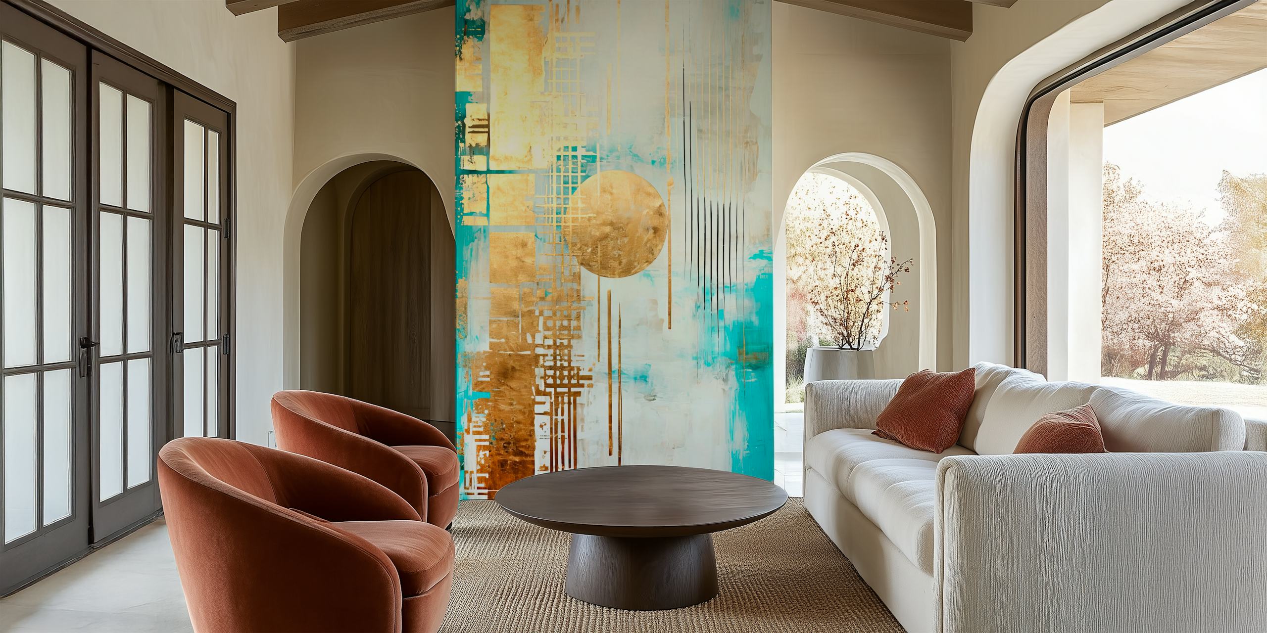 Heaven's gate abstract wallpaper in a room