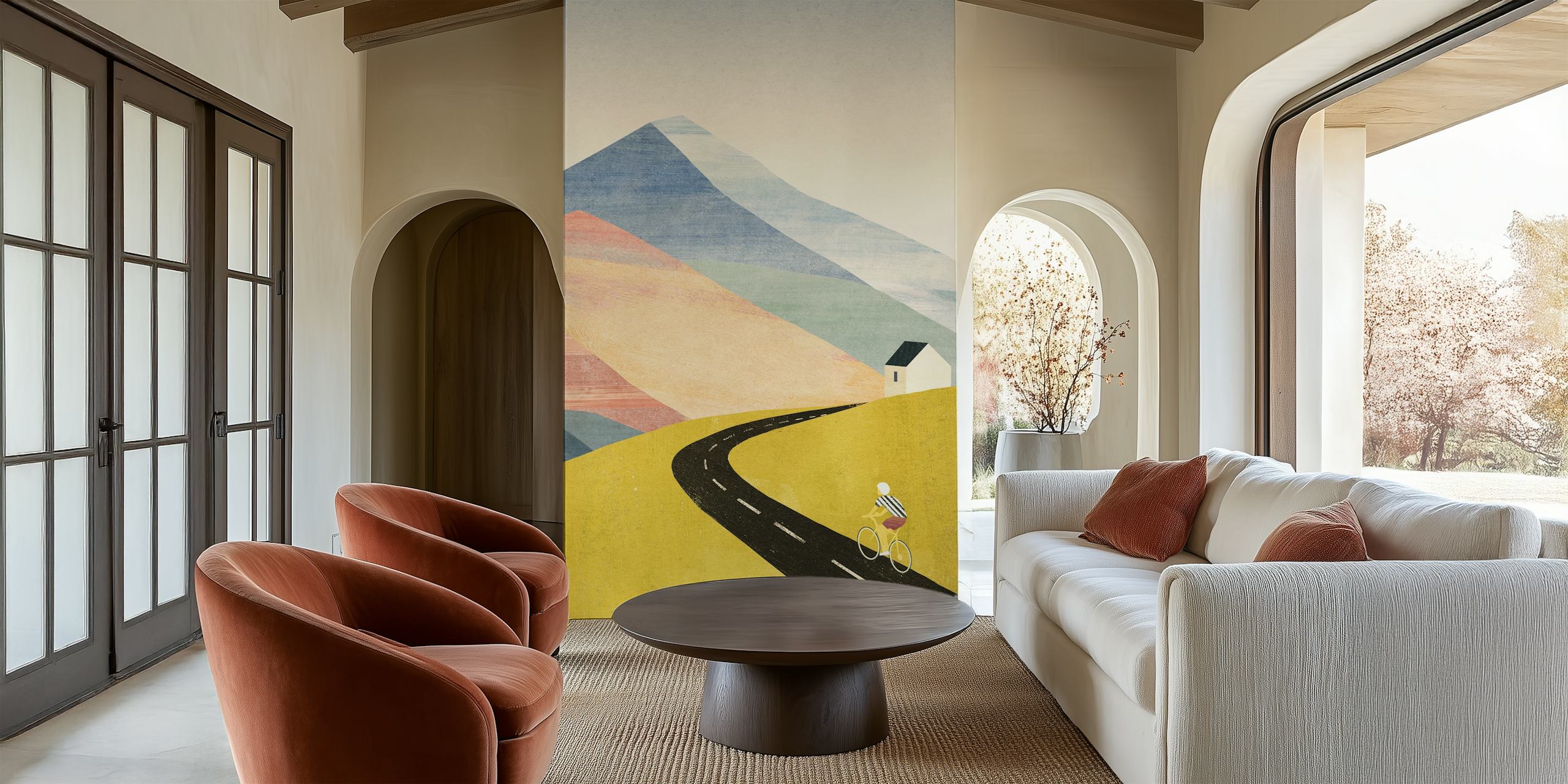 Cycling wallpaper σε ένα όμορφο τοπίο.