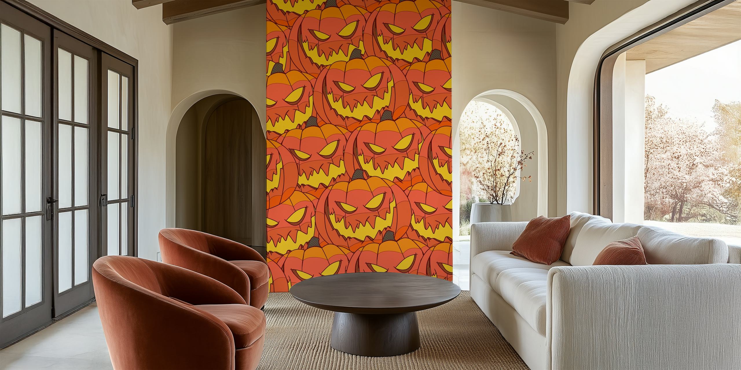 Halloween pumpkin carvings conception de papier peint