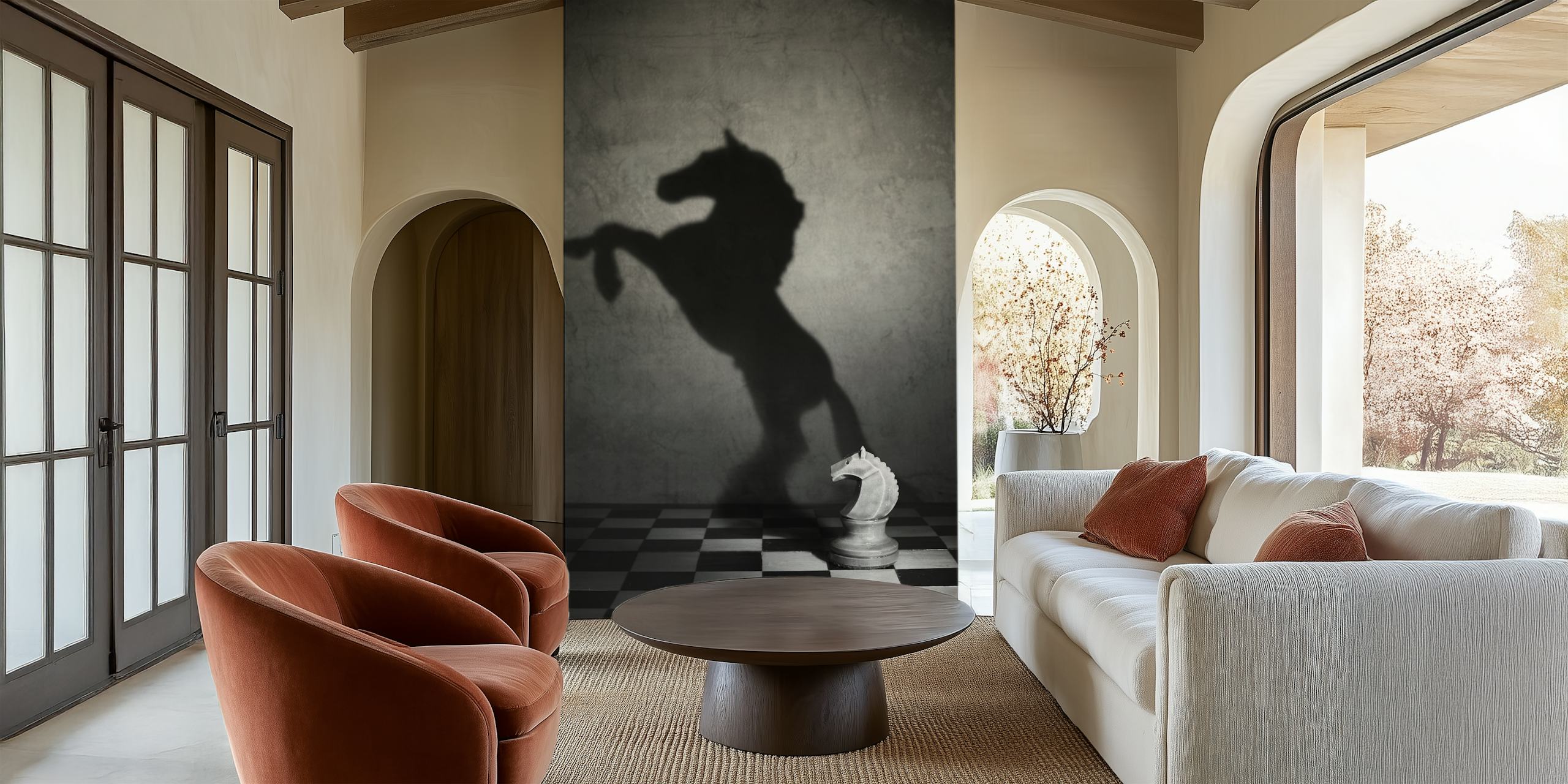 Papier peint ombre silhouette Mustang