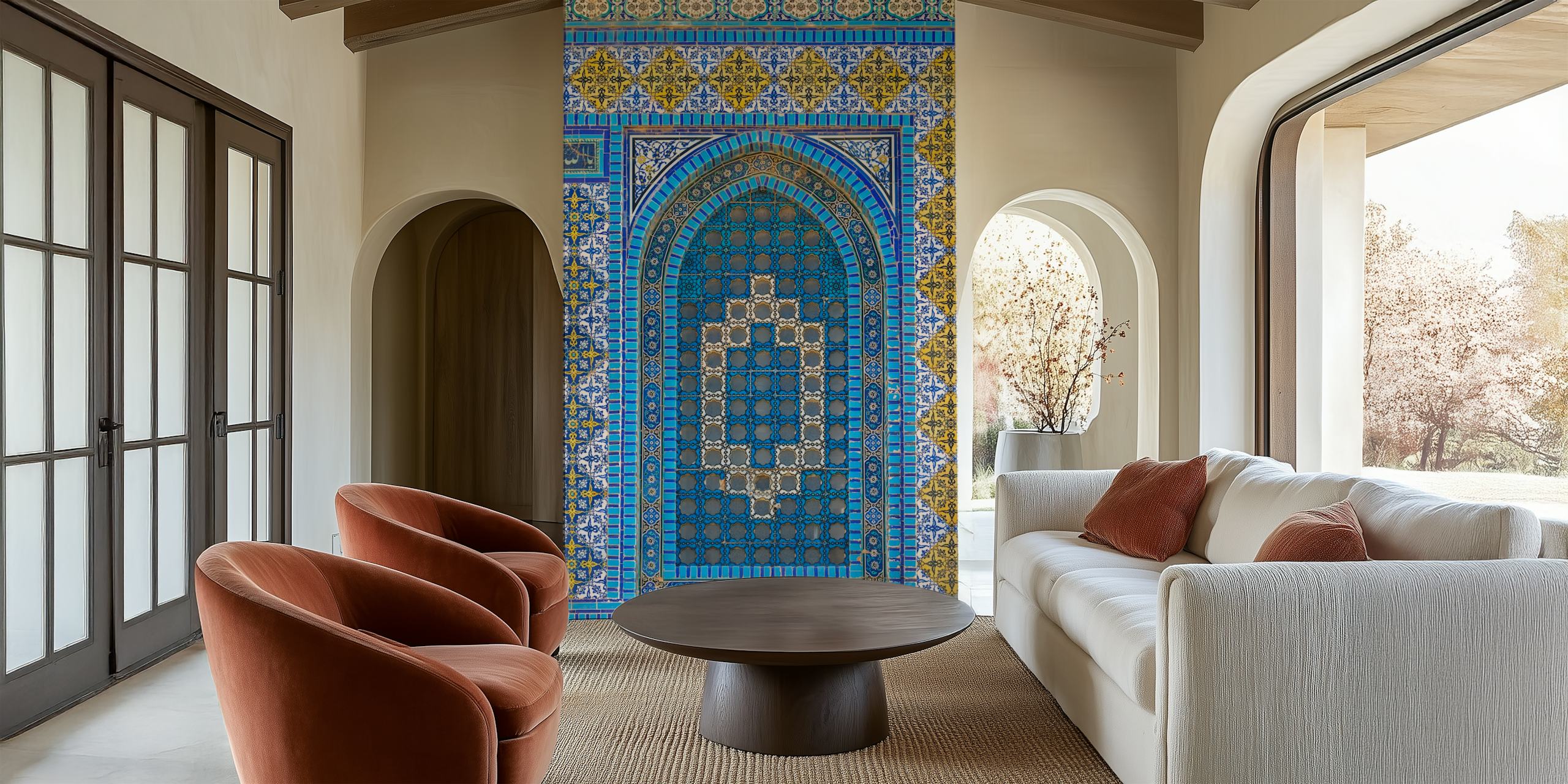 Al-Aqsa Mosque Art Tiles wallpaper in a room