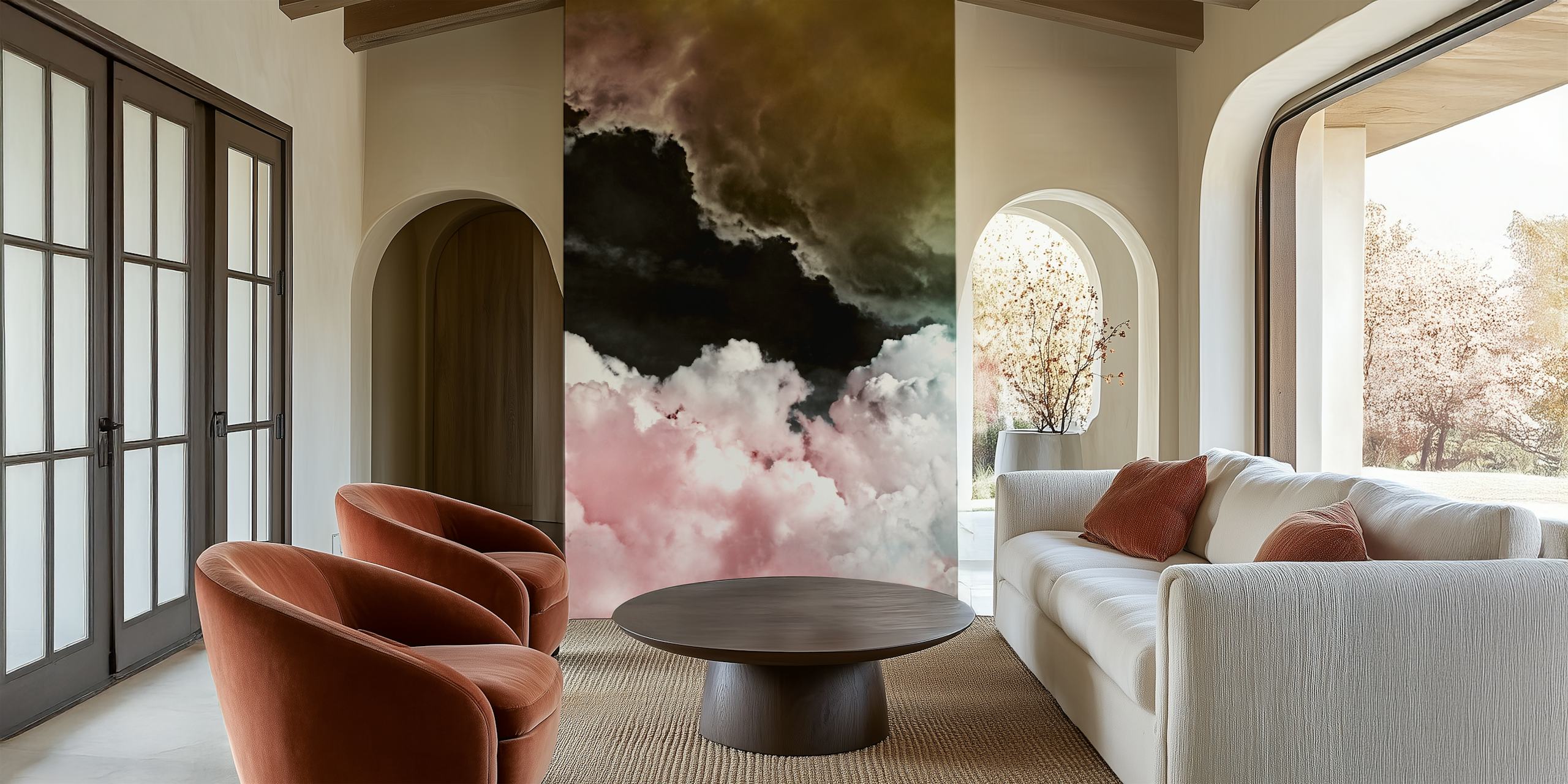 Papier peint Pink clouds dans une pièce