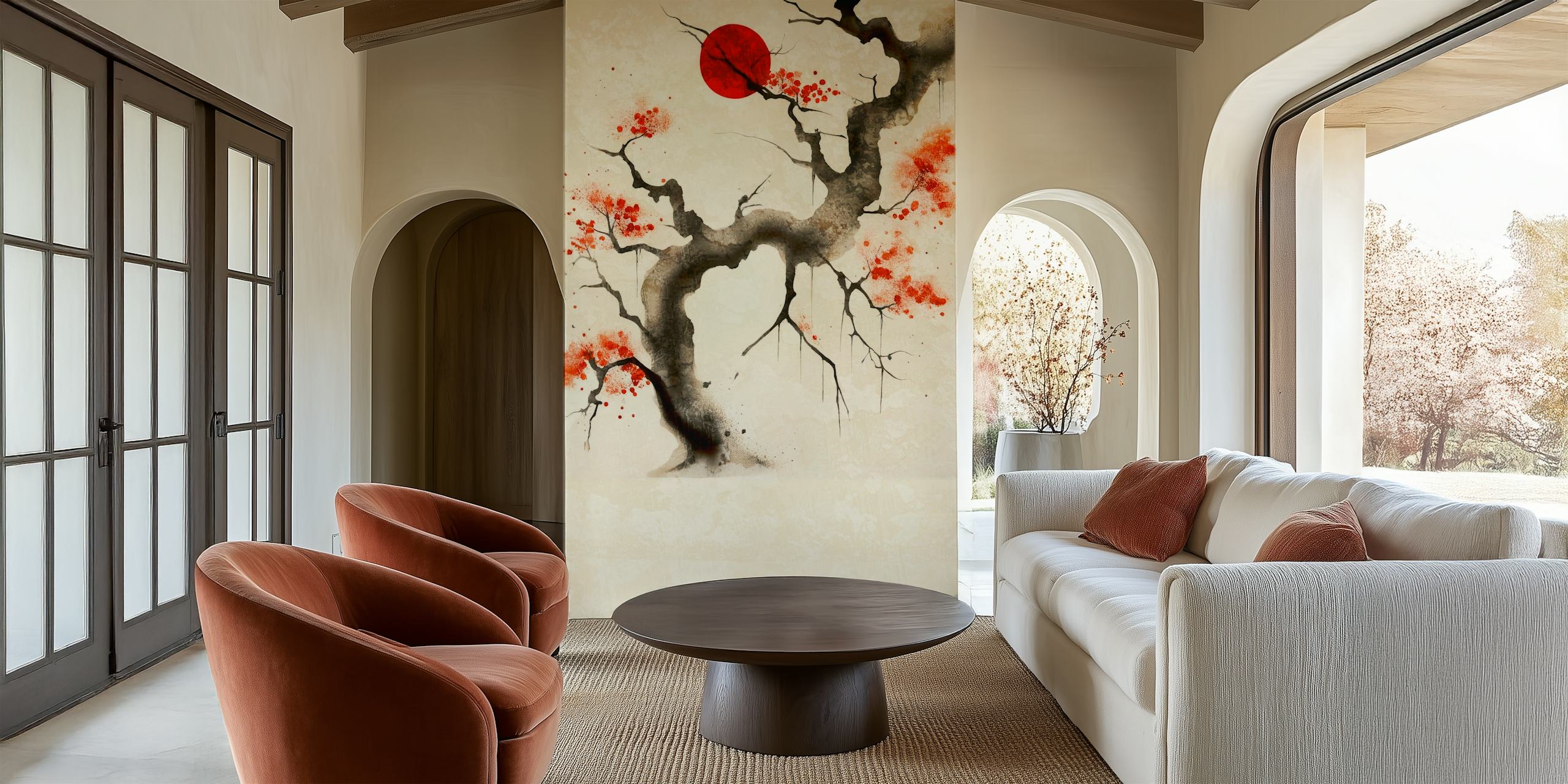 Japandi Dream Forest wallpaper in a room