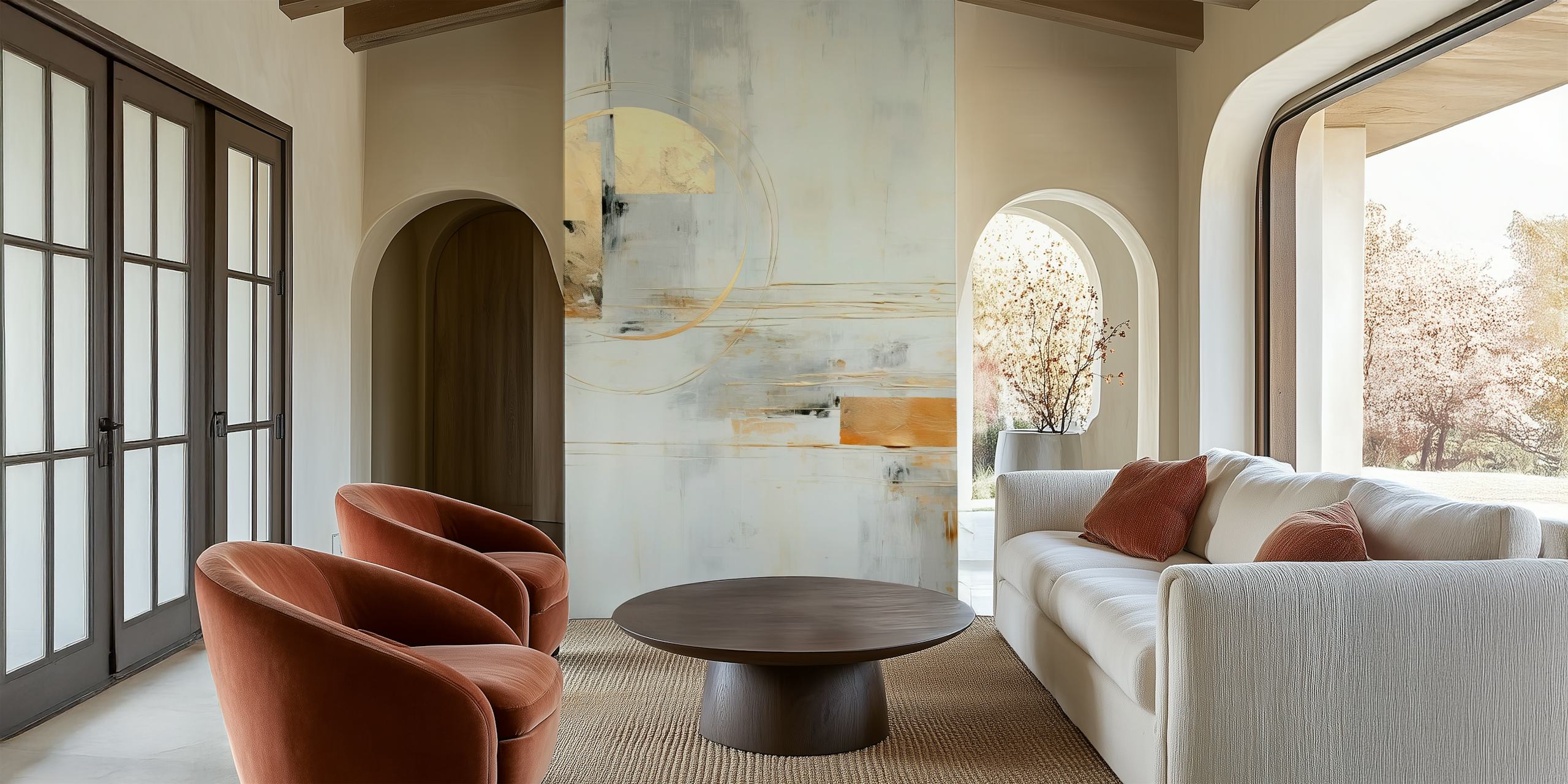 Papel Pintado Abstract Art Con Acentos Dorados