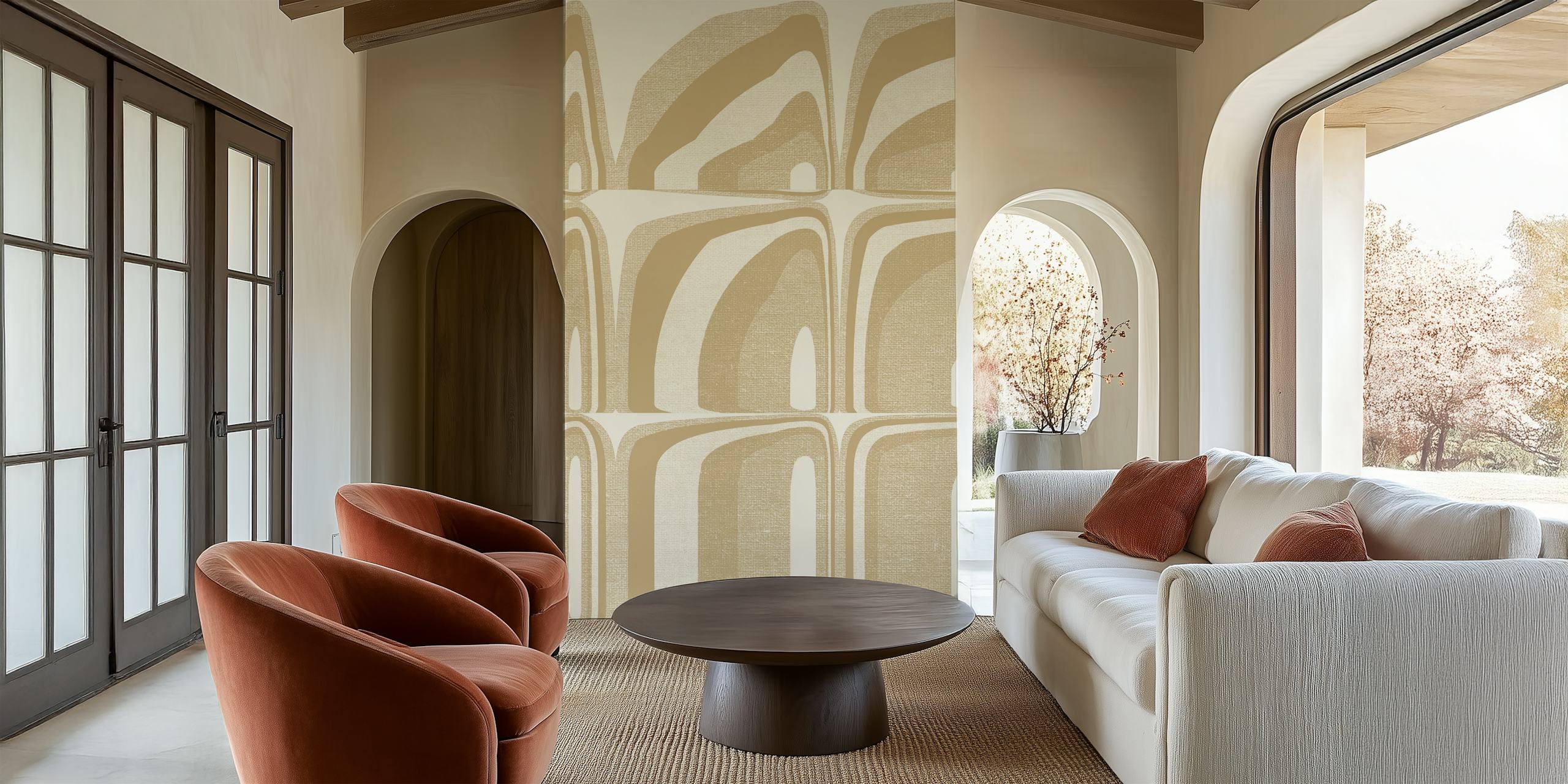 Optical Theme wallpaper in a stylish room