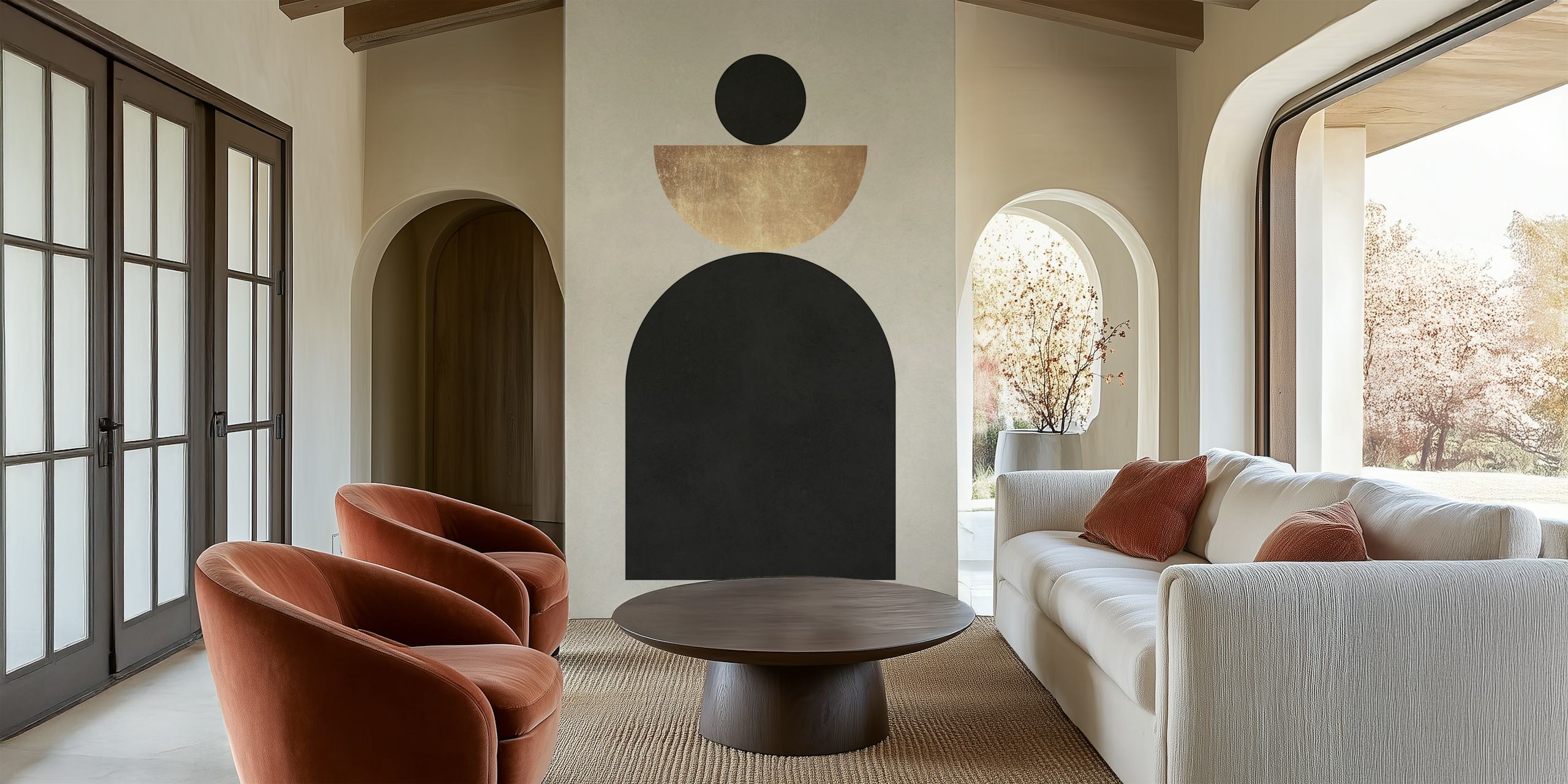 Black and gold shapes tapet i et rom