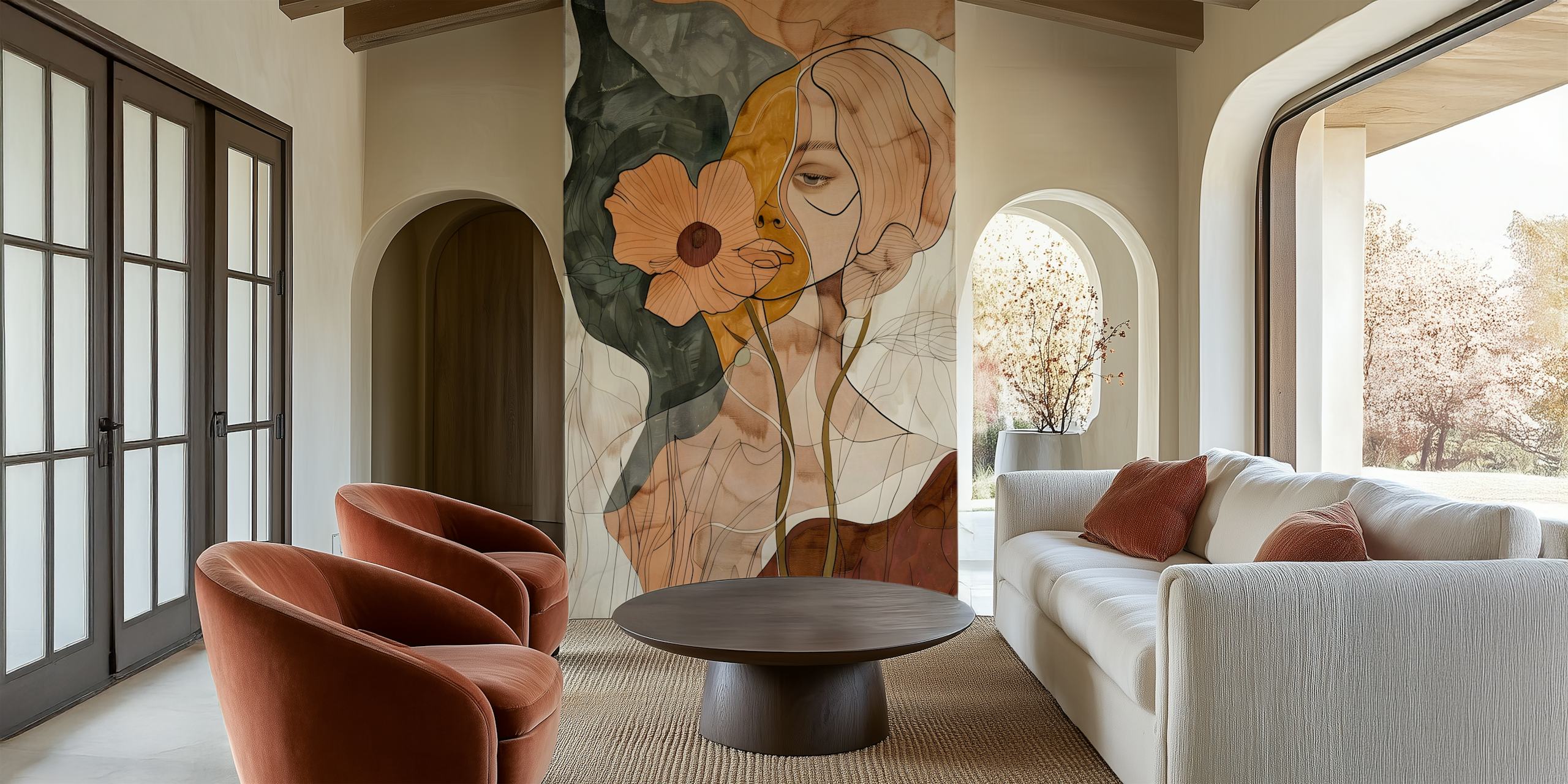 Contours of Woman 8 wallpaper design in a room