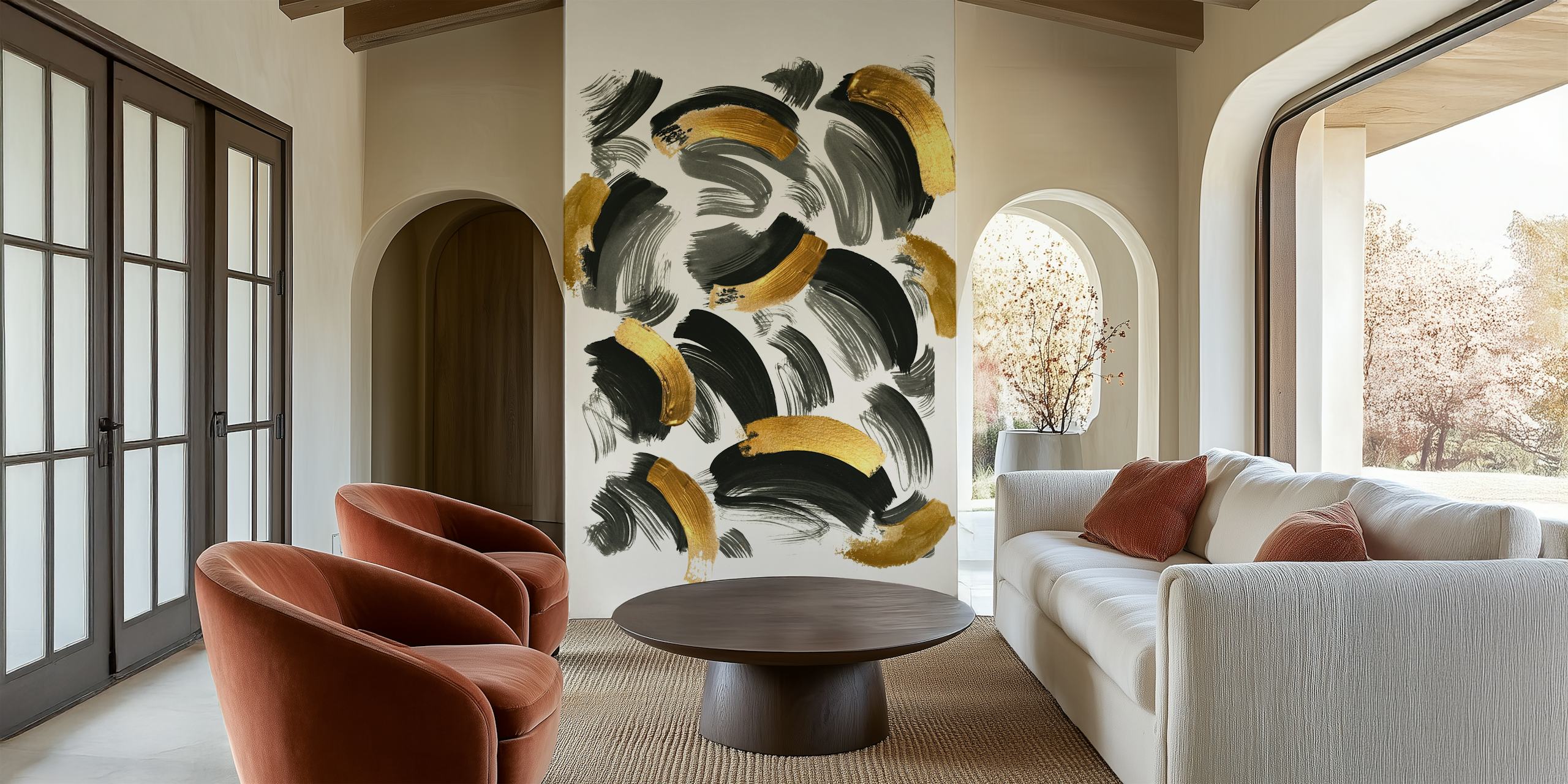 Paint Brush Art wallpaper in a room