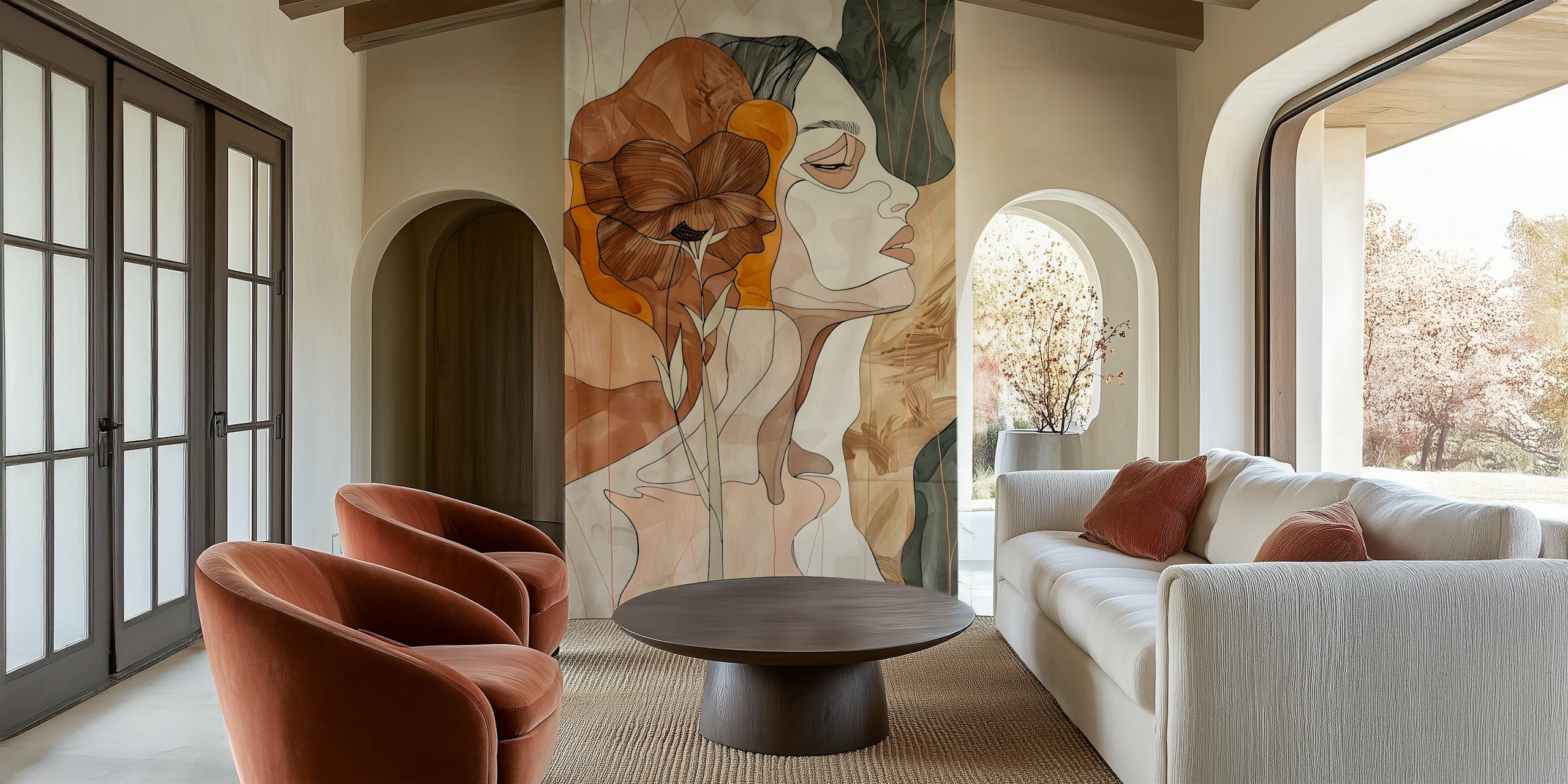 Contours of Woman 10 wallpaper design in a room