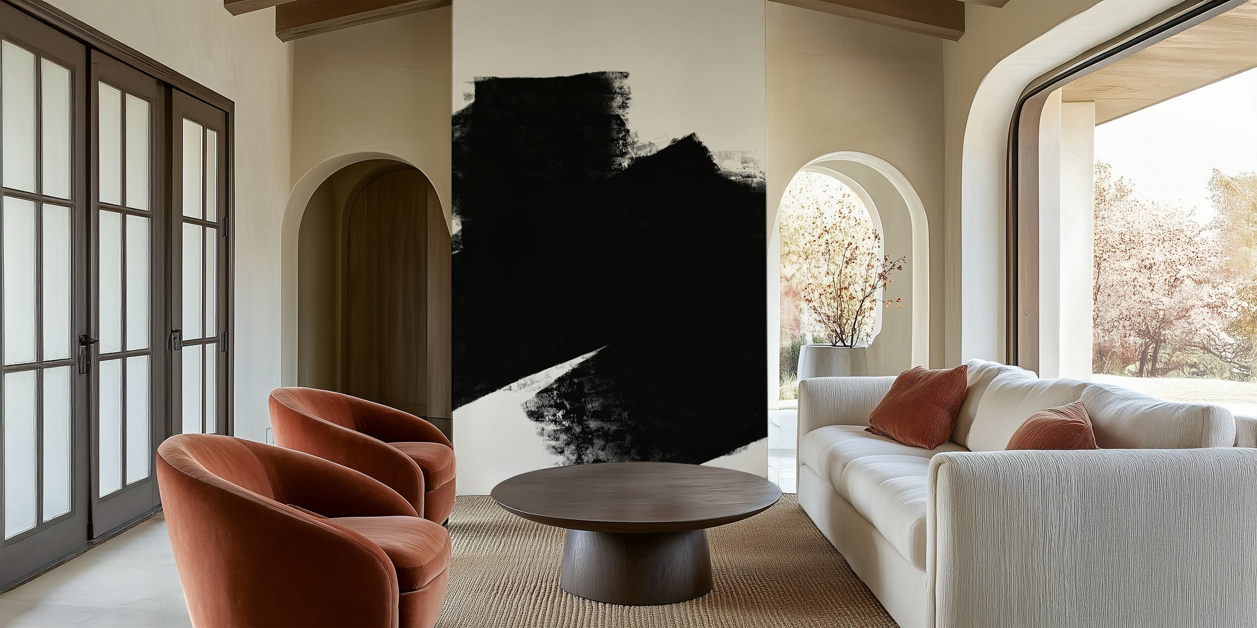 Modern Black Essence wallpaper displayed in a room
