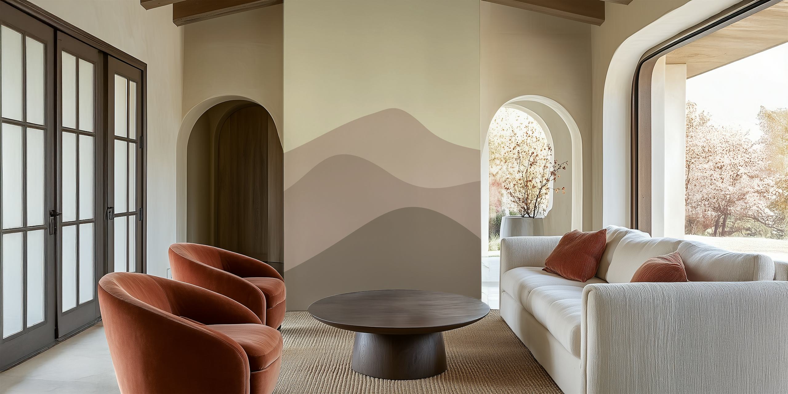 Mountains Minimal wallpaper in a room
