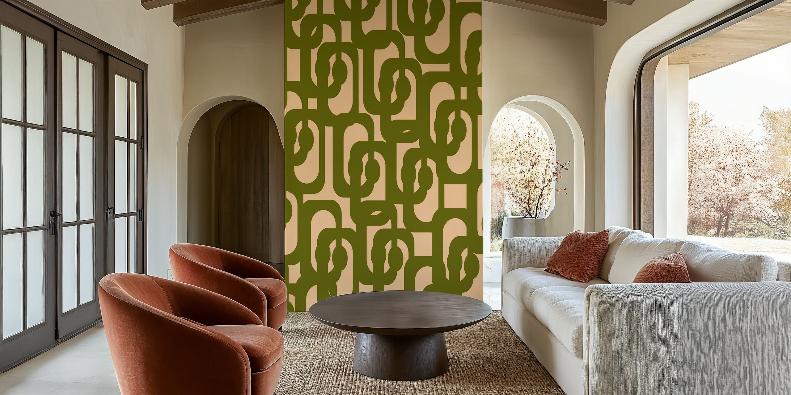 Mid Century Modern Loops ταπετσαρία στο δωμάτιο