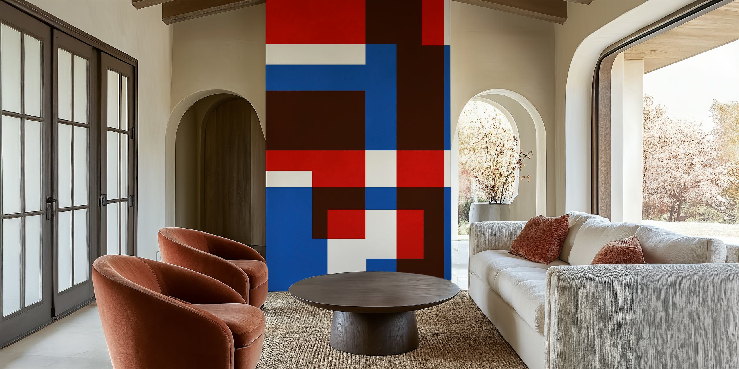 Geometric layers wallpaper in modern decor