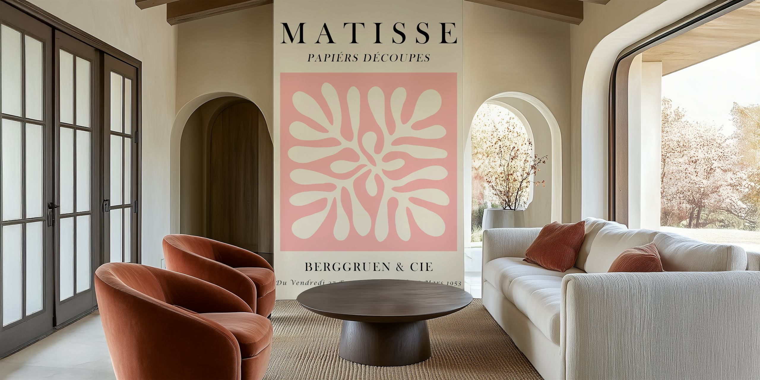 Pink Matisse poster wallpaper in a room