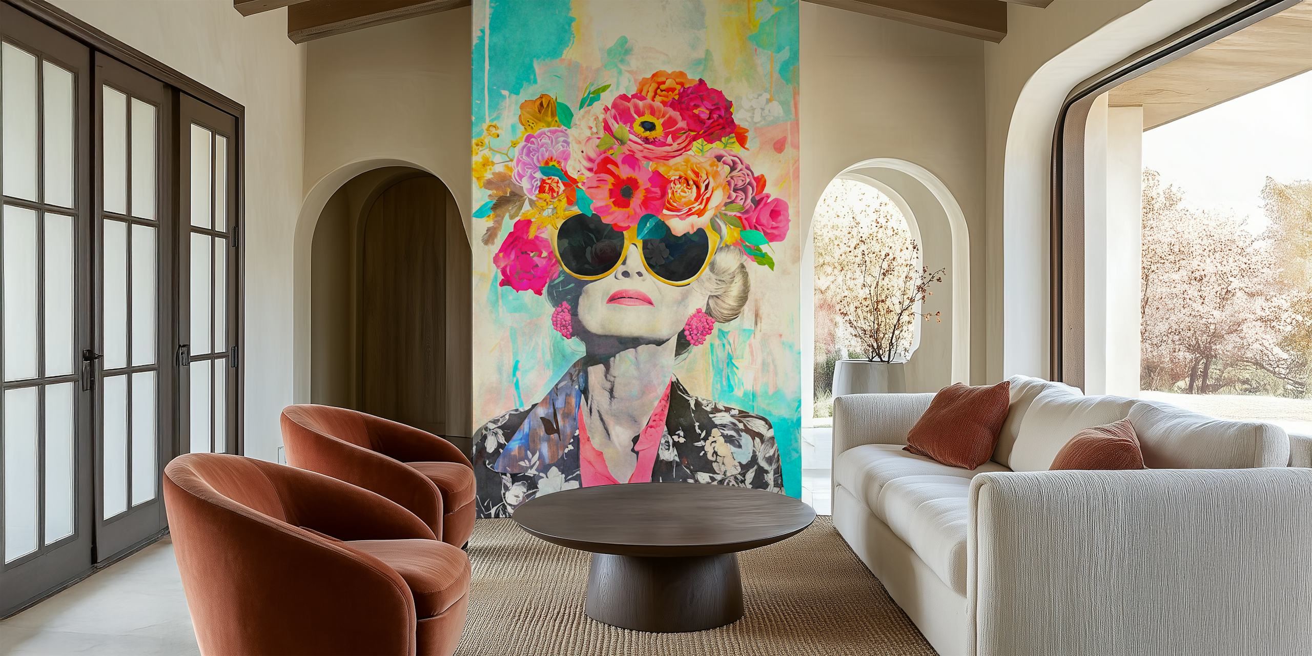 Eccentric Grace Female Portrait tapet i et rum