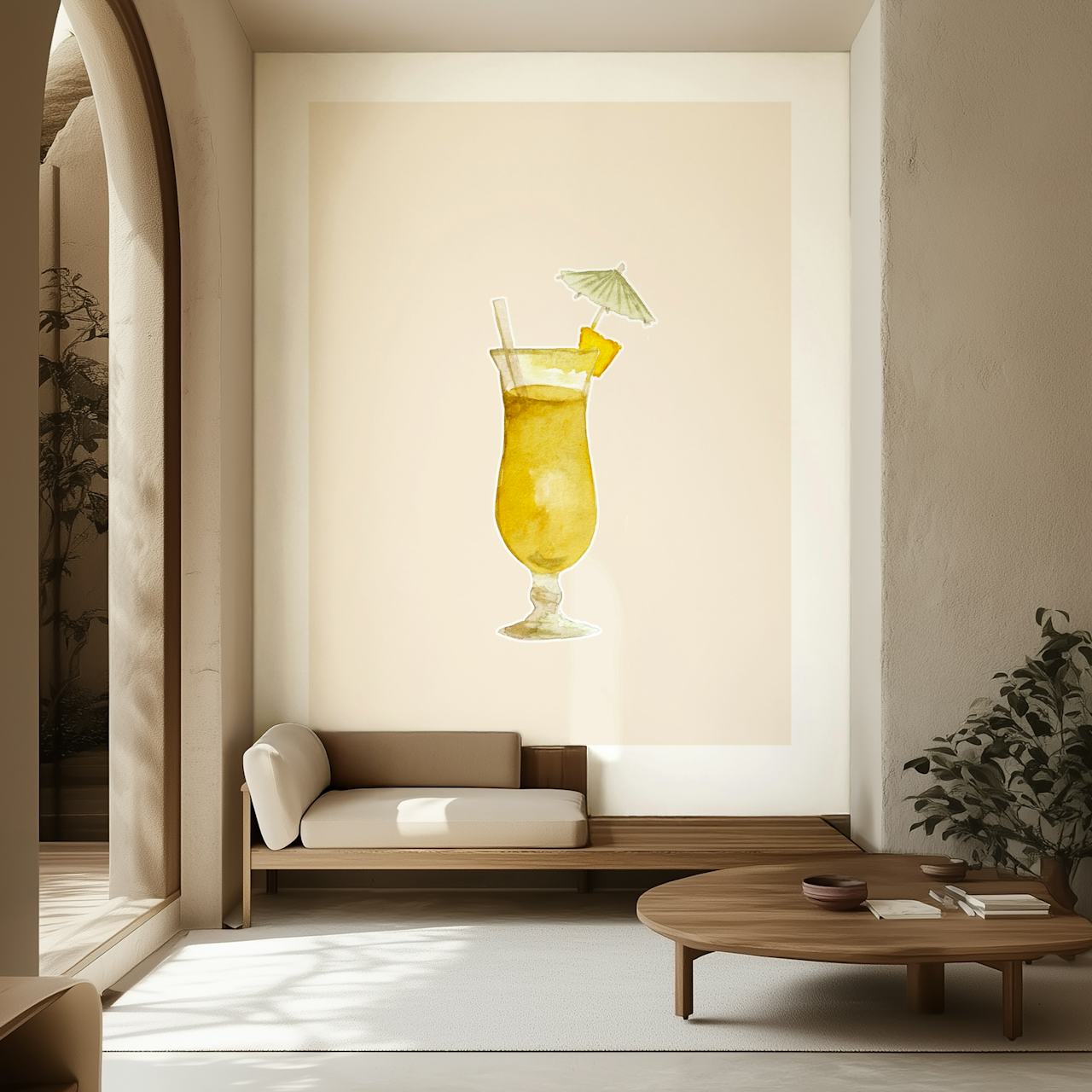 Ταπετσαρία Beachtime Cocktail σε δωμάτιο